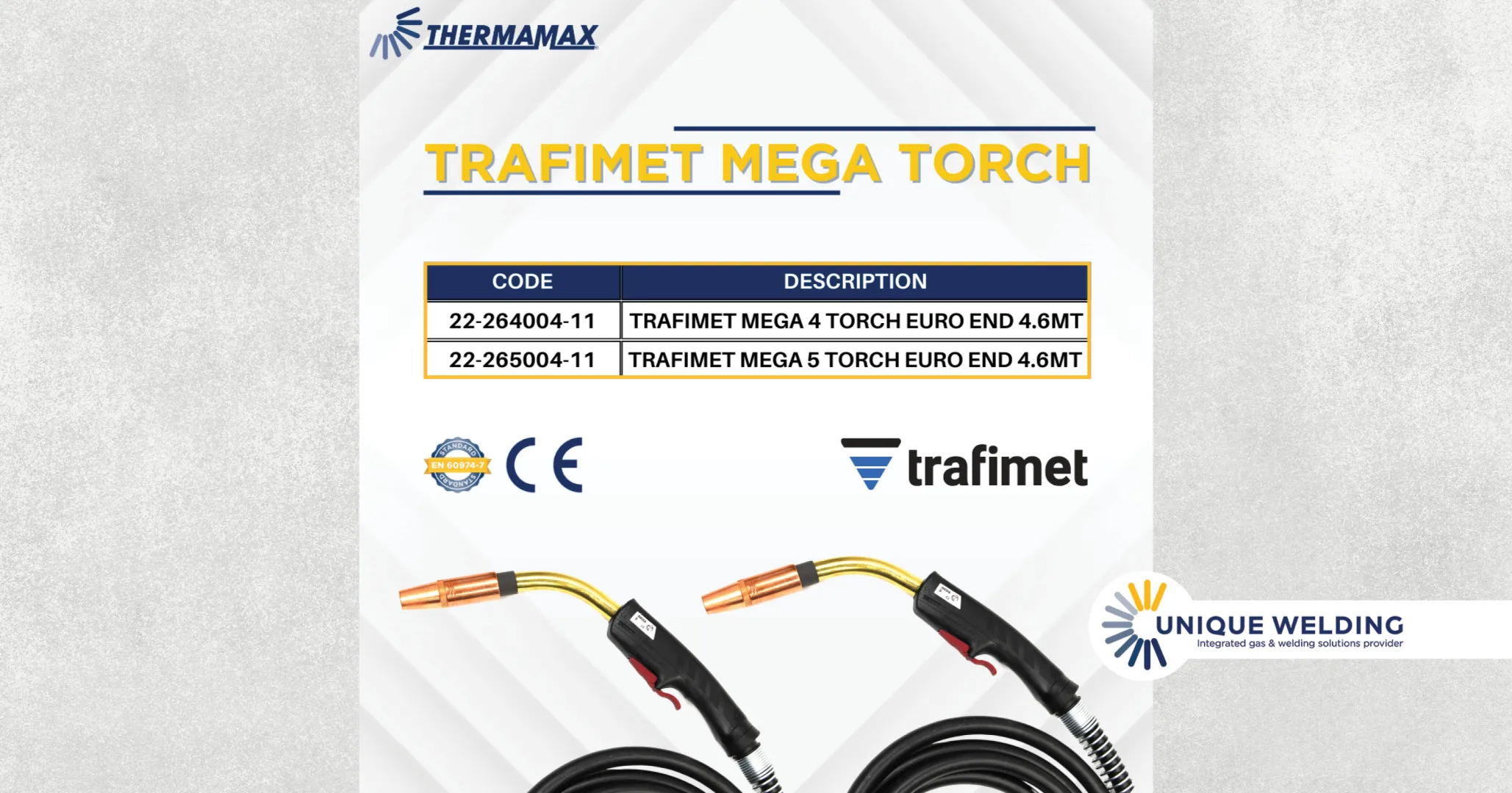 TRAFIMET MEGA 4 (400A) and MEGA 5 (500A) torch  | Unique Welding
