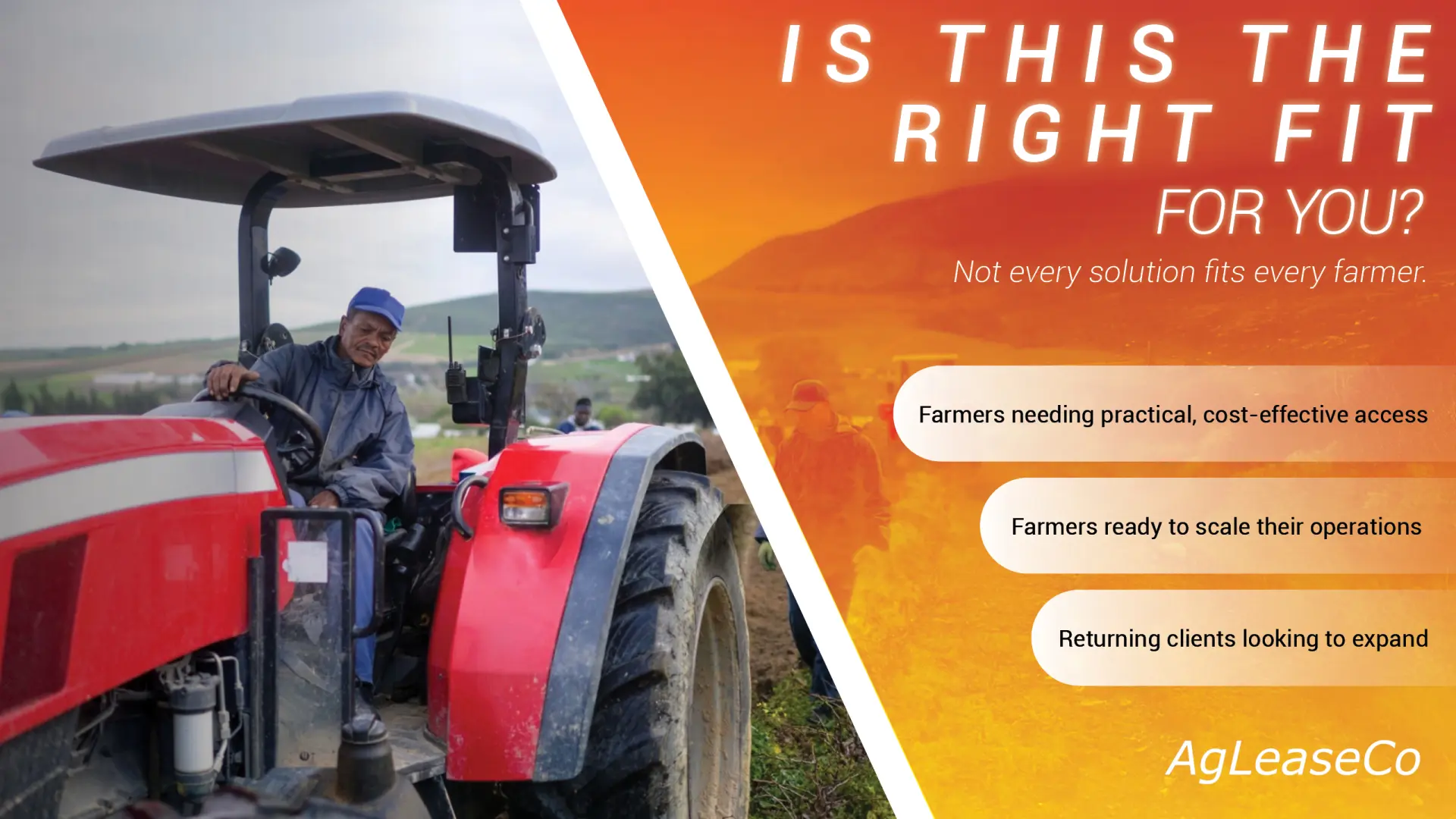 Is this the right fit for your farming operation? Our solutions are ideal | AgLeaseCo