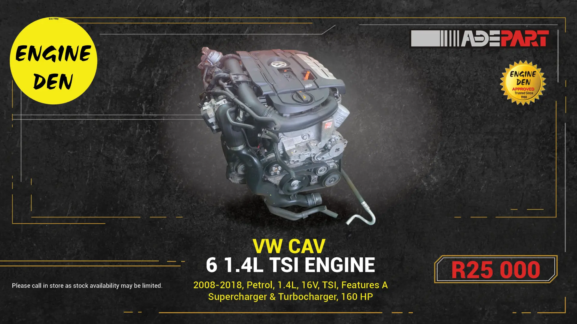 VW CAV Golf 6 1.4L TSI Engine | Engine Den