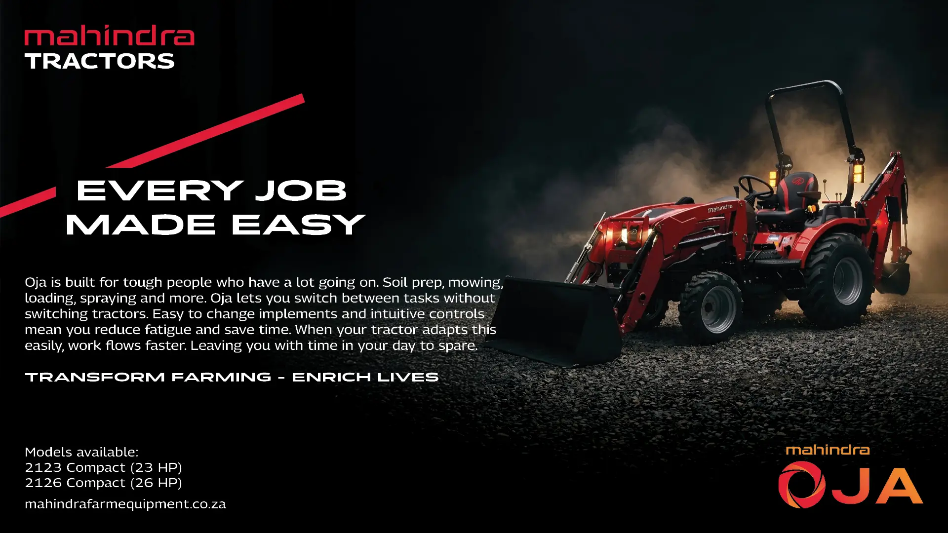 Mahindra Tractors OJA series, 2123 and 2126 