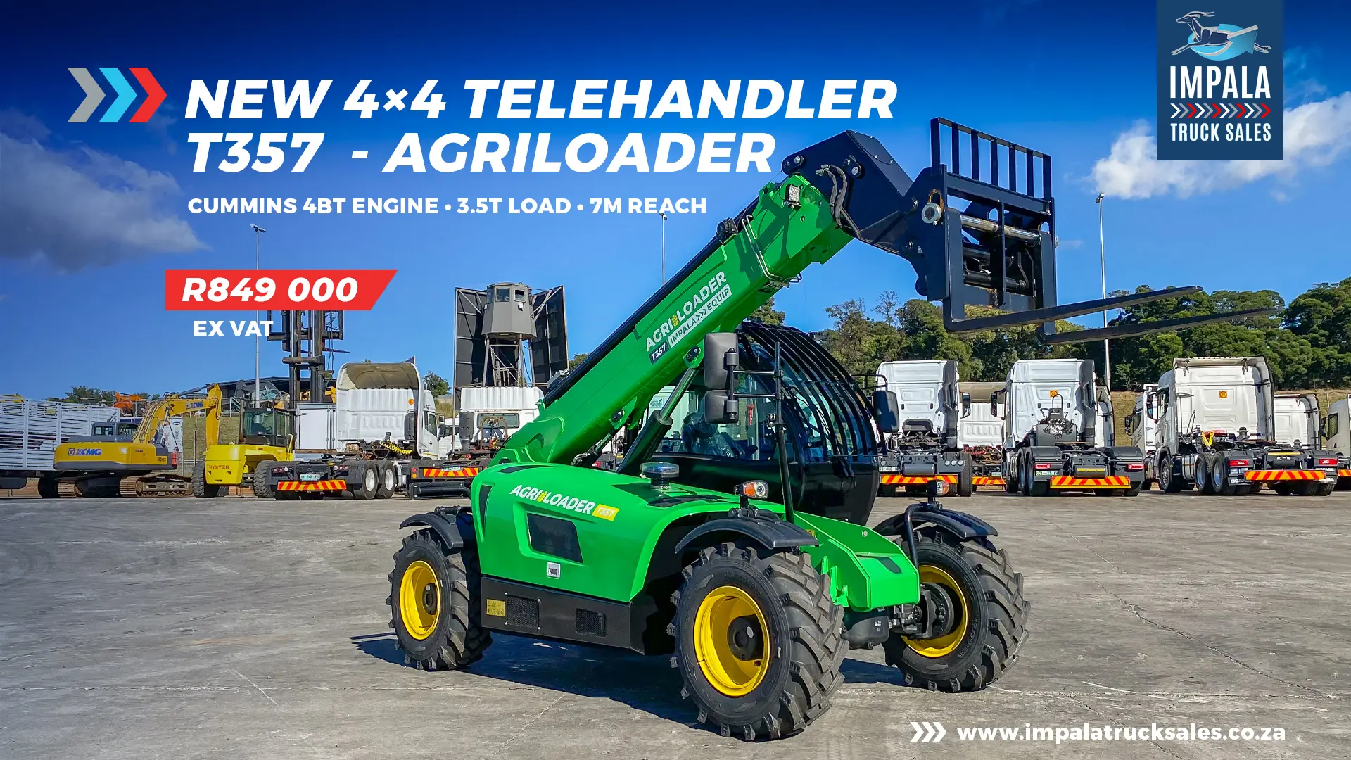 Upgrade your fleet: New 4×4 Telehandler T357 Agriloader now at Impala Truck Sales 