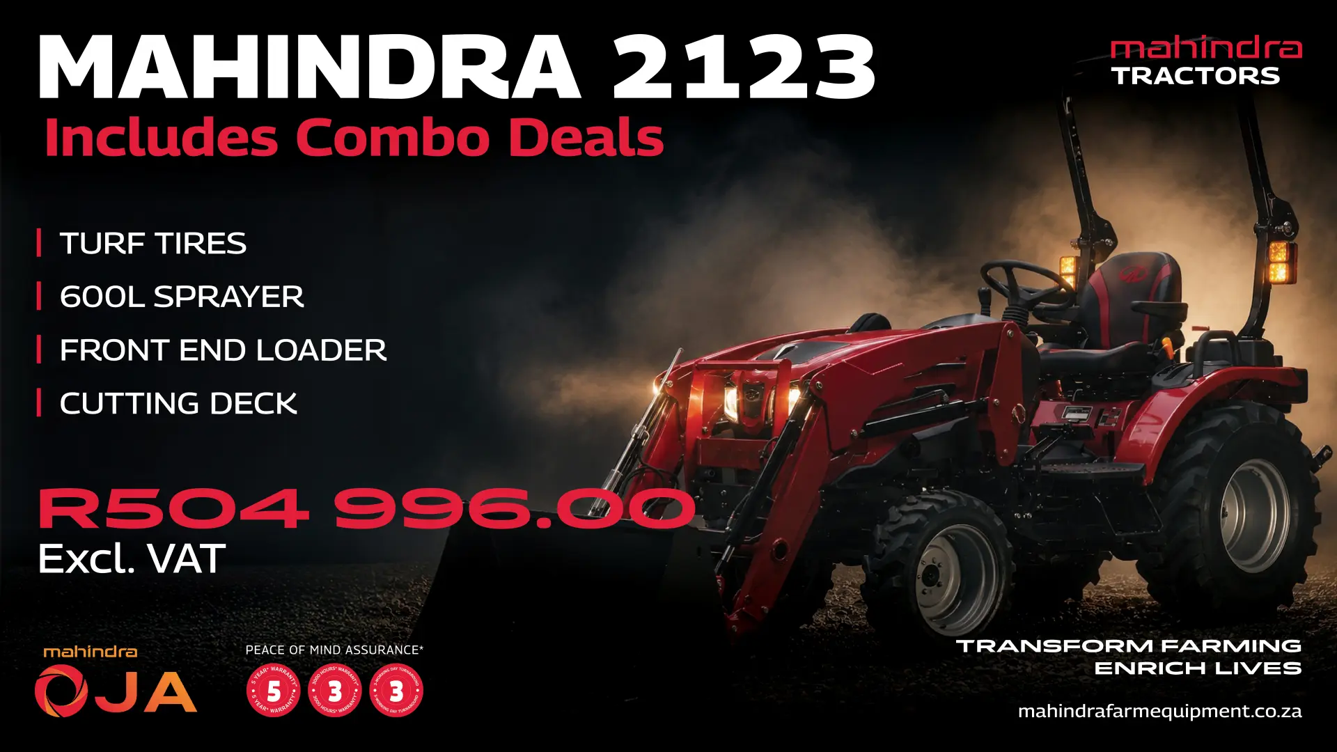 Mahindra Tractors OJA 2123 combo deals