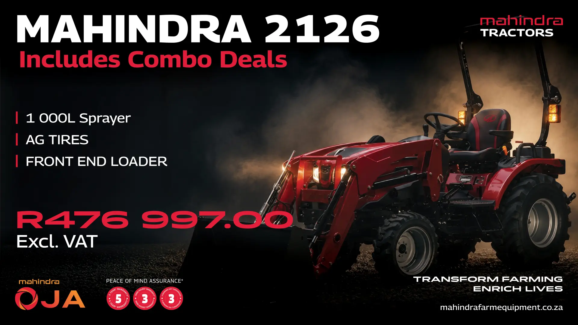 Mahindra Tractors OJA 2126 combo deals