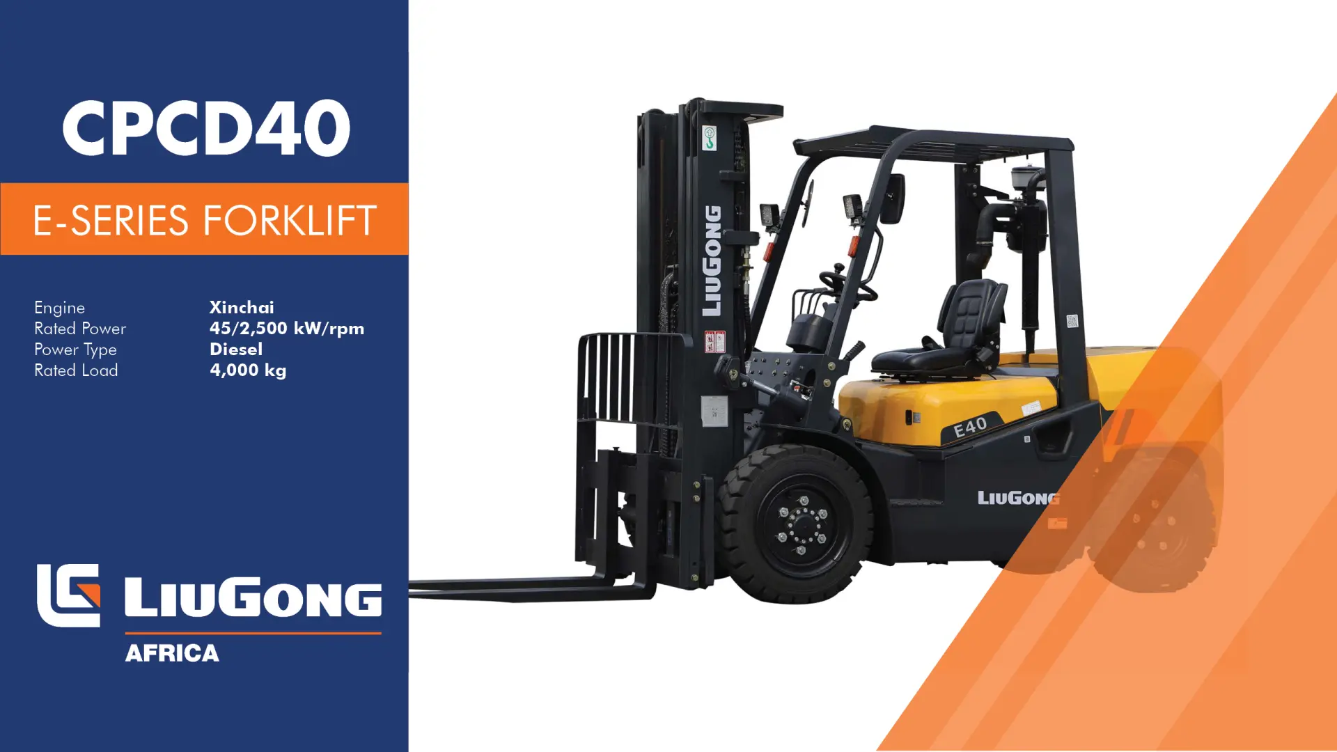 CPCD40 E-Series forklift | LiuGong