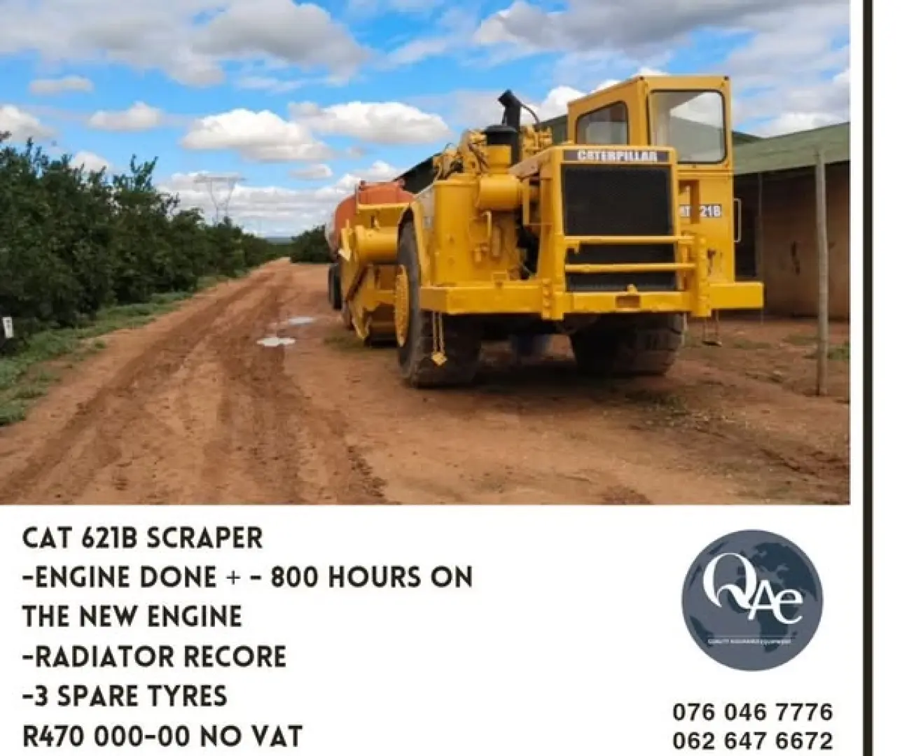 CAT 621B Scraper |  QAC Equipment