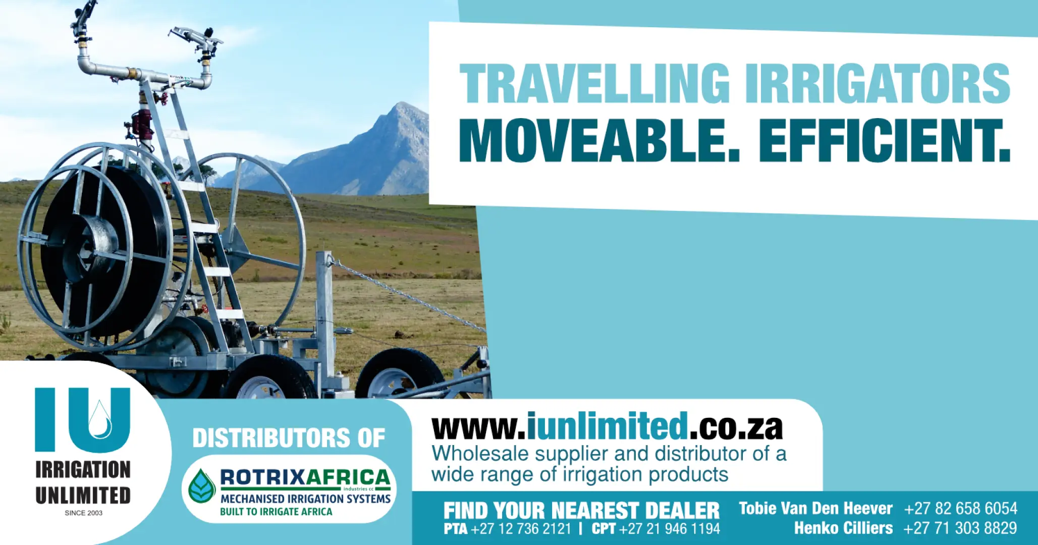 Travelling Irrigators Moveable Efficient Rotrix Africa Systems | Irrigation Unlimited