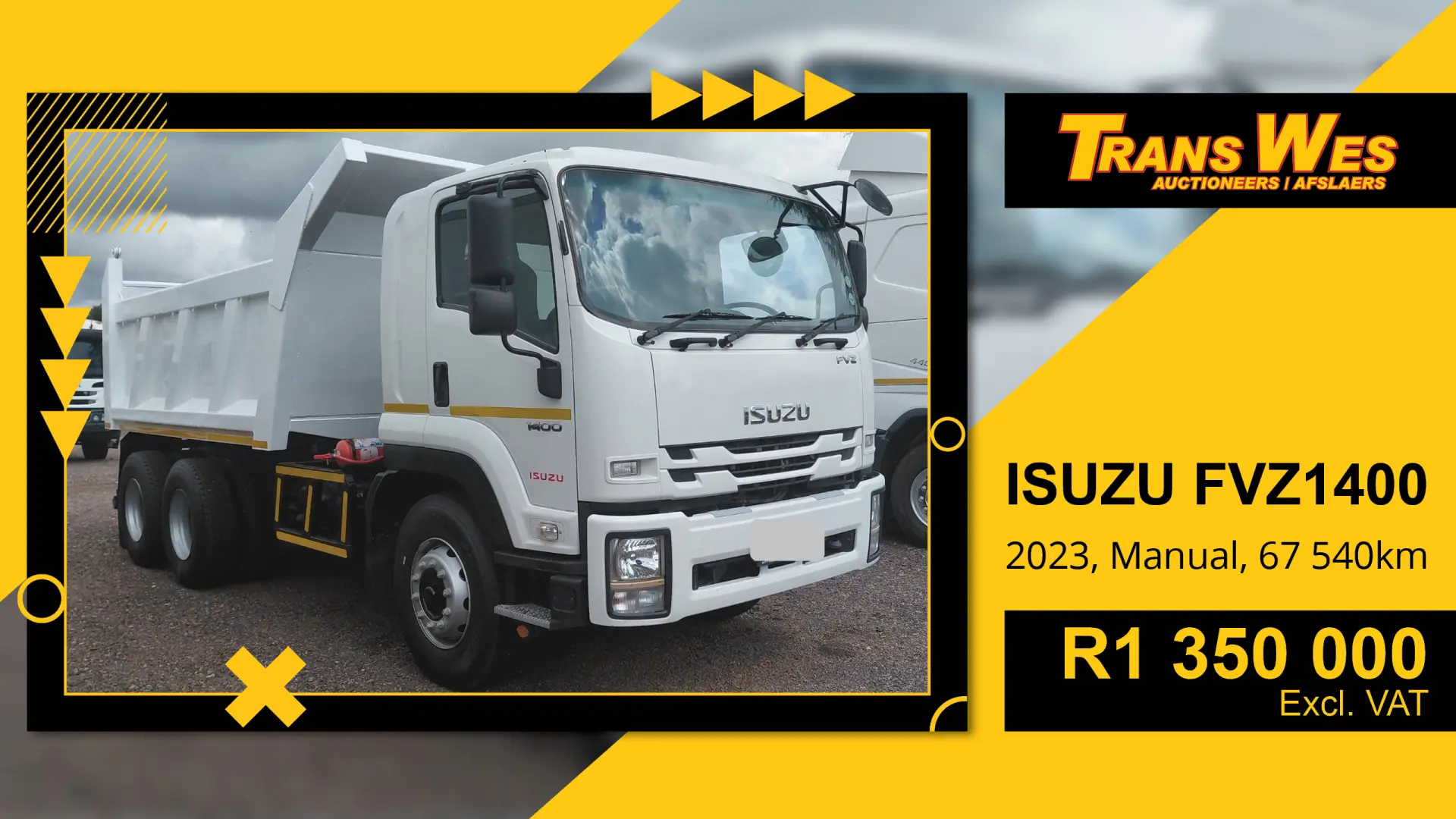 Isuzu Fvz1400 (2023) Truck For Sale In Pretoria | Trans Wes Auctioneers