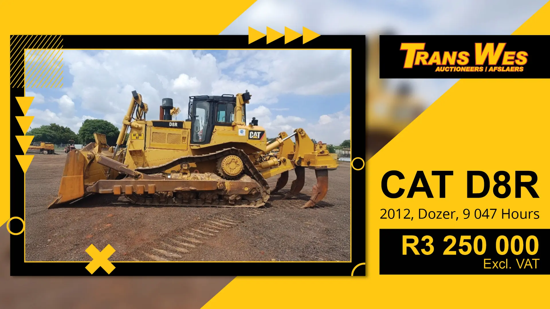 CATERPILLAR D8R (2012) Dozer For Sale In Pretoria Gauteng | Trans Wes Auctioneers