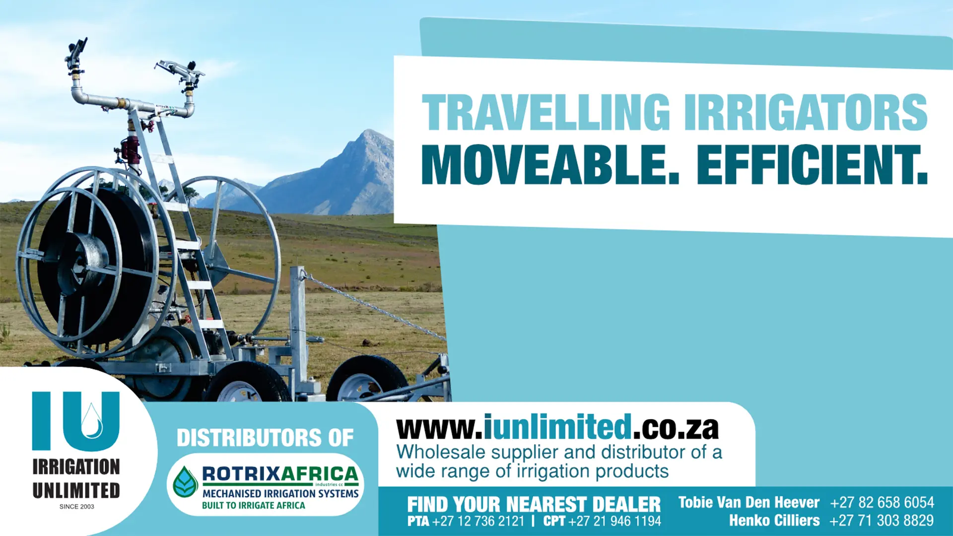 Travelling Irrigators Moveable Efficient Rotrix Africa Systems | Irrigation Unlimited
