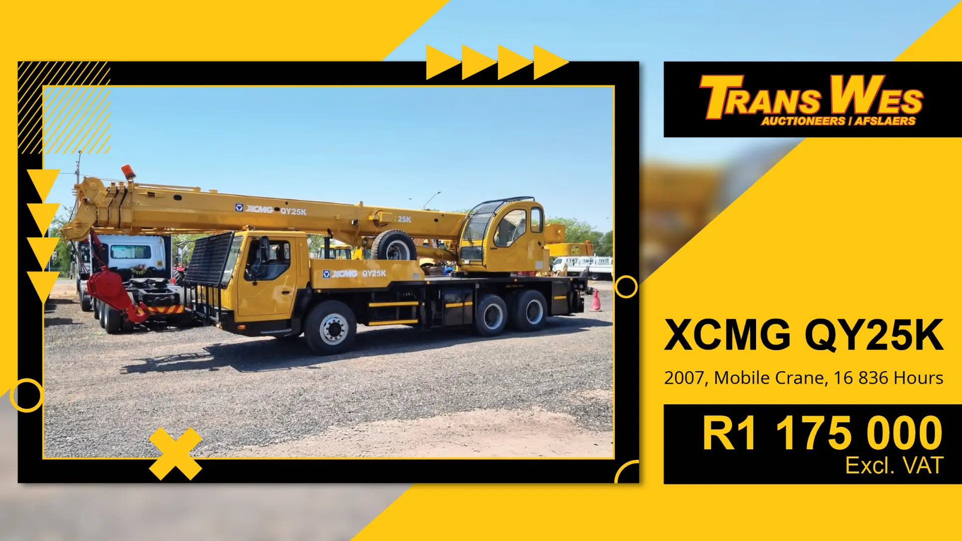 XCMG QY25K (2007) Mobile Crane For Sale In Pretoria Gauteng | Trans Wes Auctioneers