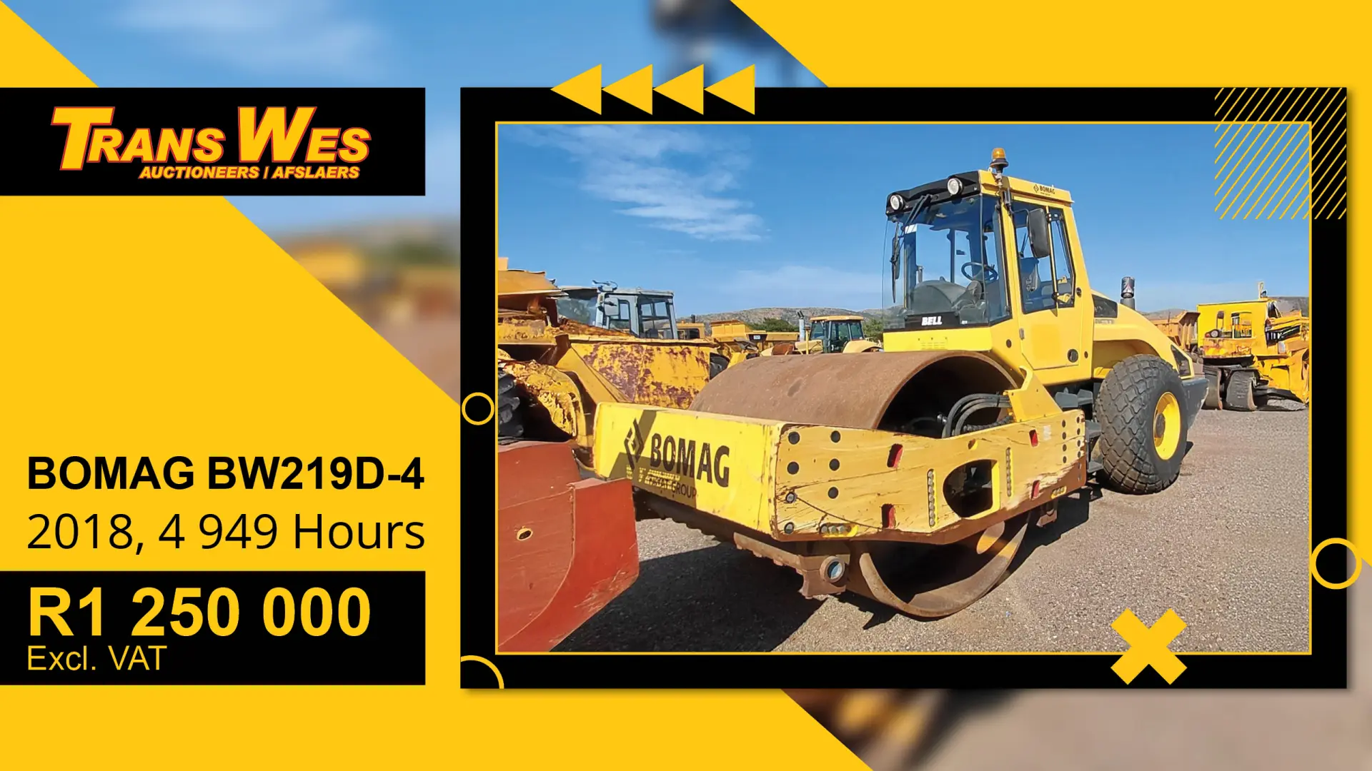 BOMAG BW219D-4 (2018) Roller For Sale In Pretoria | Trans Wes Auctioneers