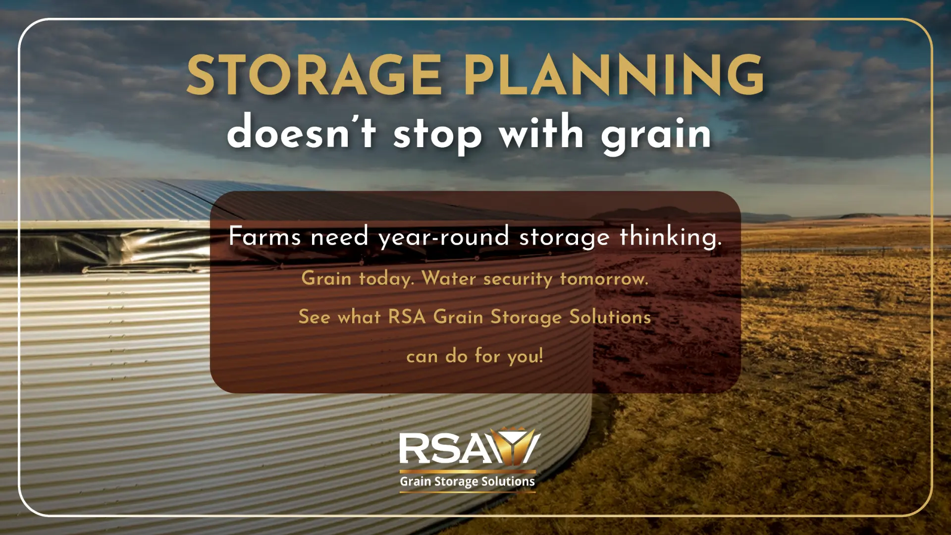 Year-round farm security: From grain storage and handling equipment to water resevoirs and dam liners | RSA Grain Storage Solutions