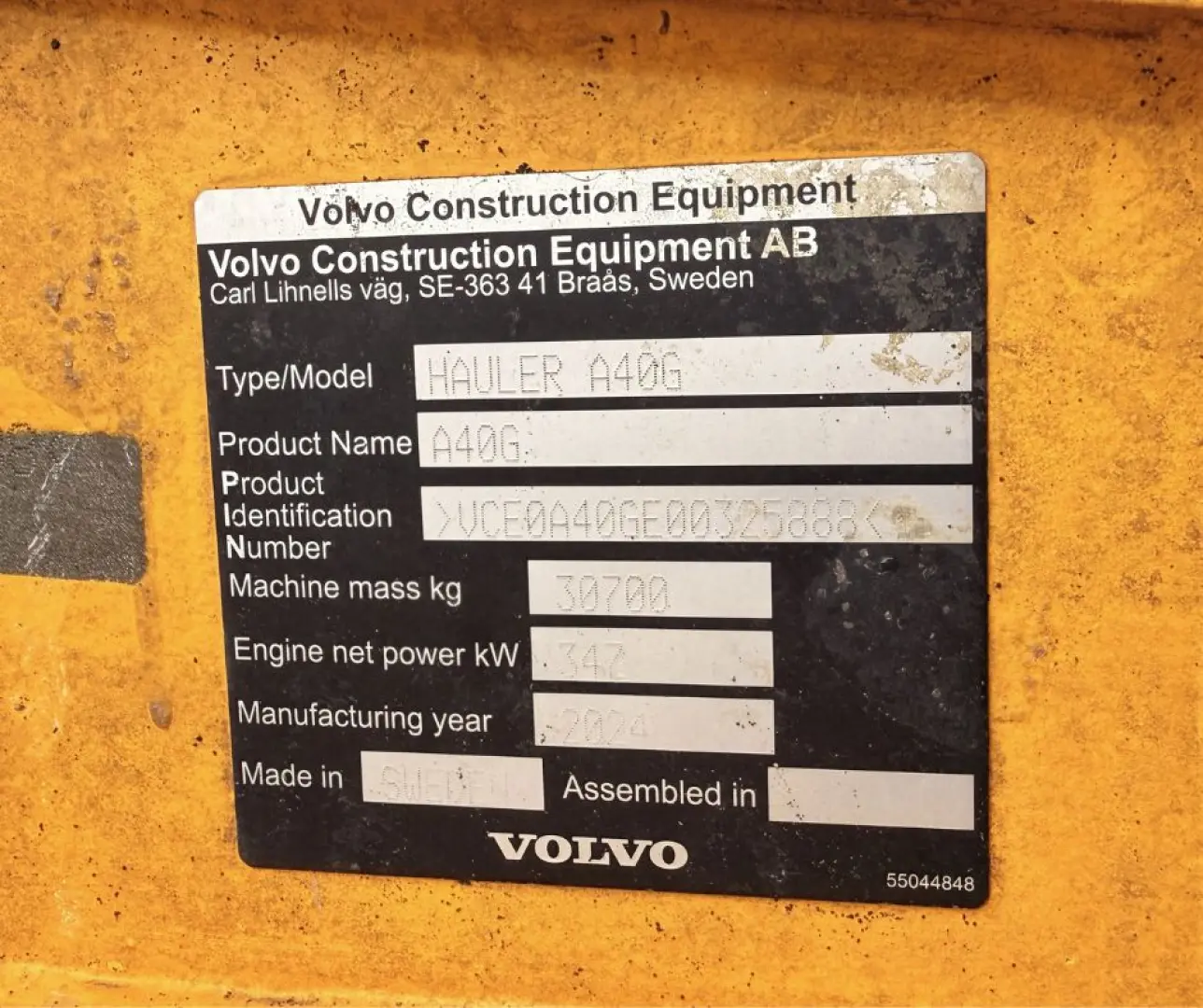 2024 VOLVO A40G ADT | 4 432 HOURS | EarthComp
