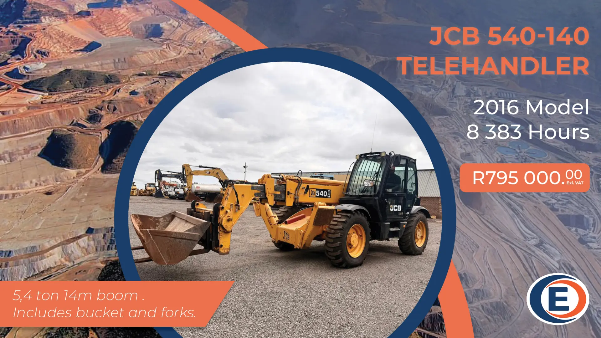 2016 JCB 540-140 Telehandler | 8 383 Hours | EarthComp
