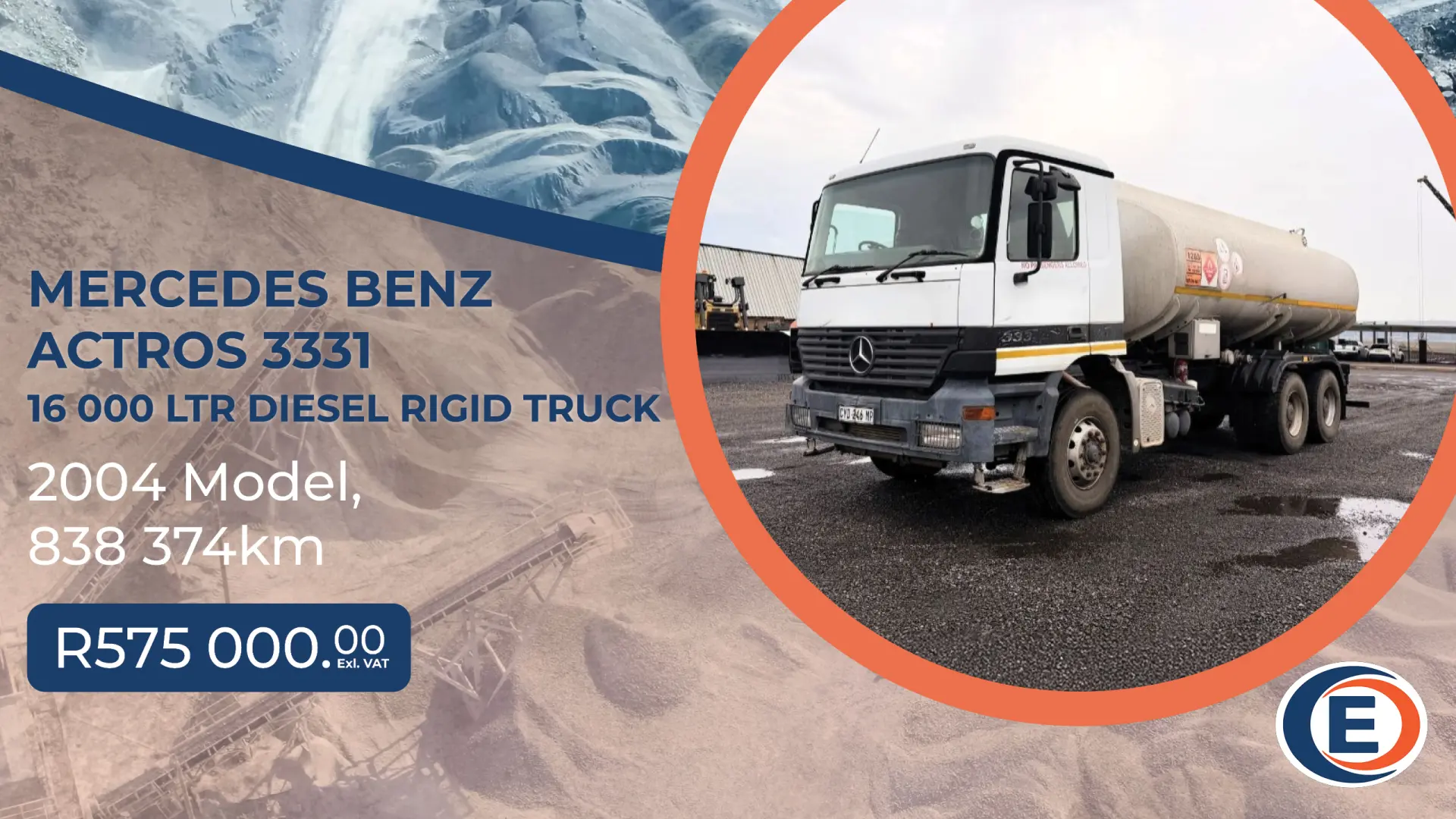 Mercedes Benz Actors 3331 16000 Ltr Tanker Rigid Truck | 838 374 km | EarthComp