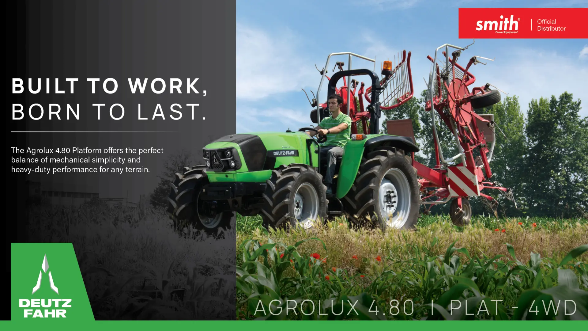 Agrolux 4.80 Plat 4WD | Rugged dependability &amp; mechanical simplicity | Smith Power Equipment