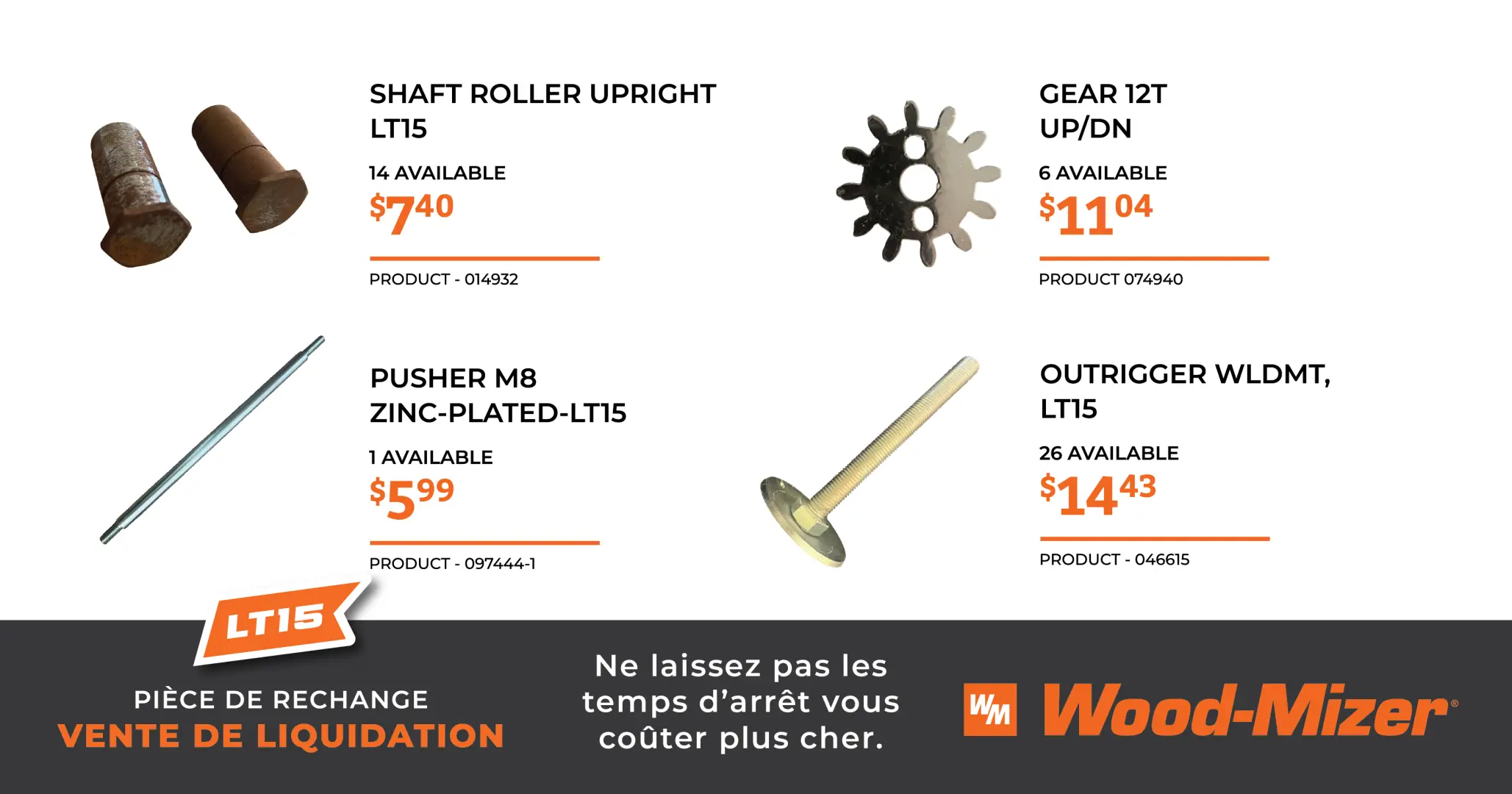 Pièce De Rechange Vente De Liquidation | Wood-Mizer
