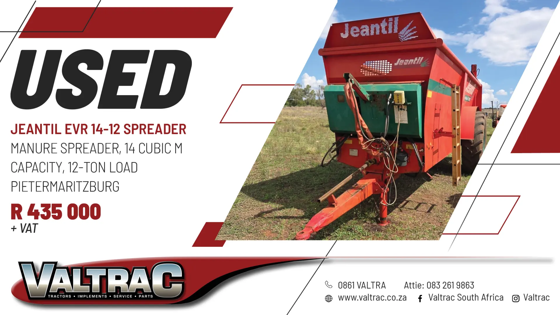 Used Jeantil EVR 14-12 spreader | Valtrac