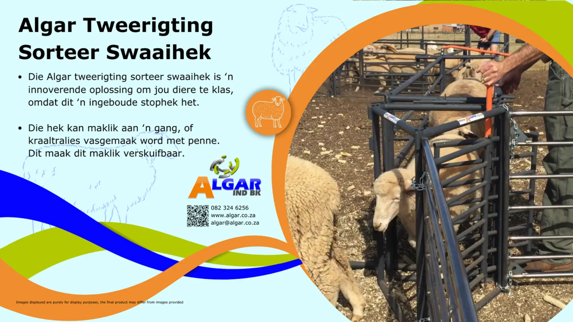 Algar two-way sheep sorting gate / Algar twee-rigting skaap sorteer swaaihek