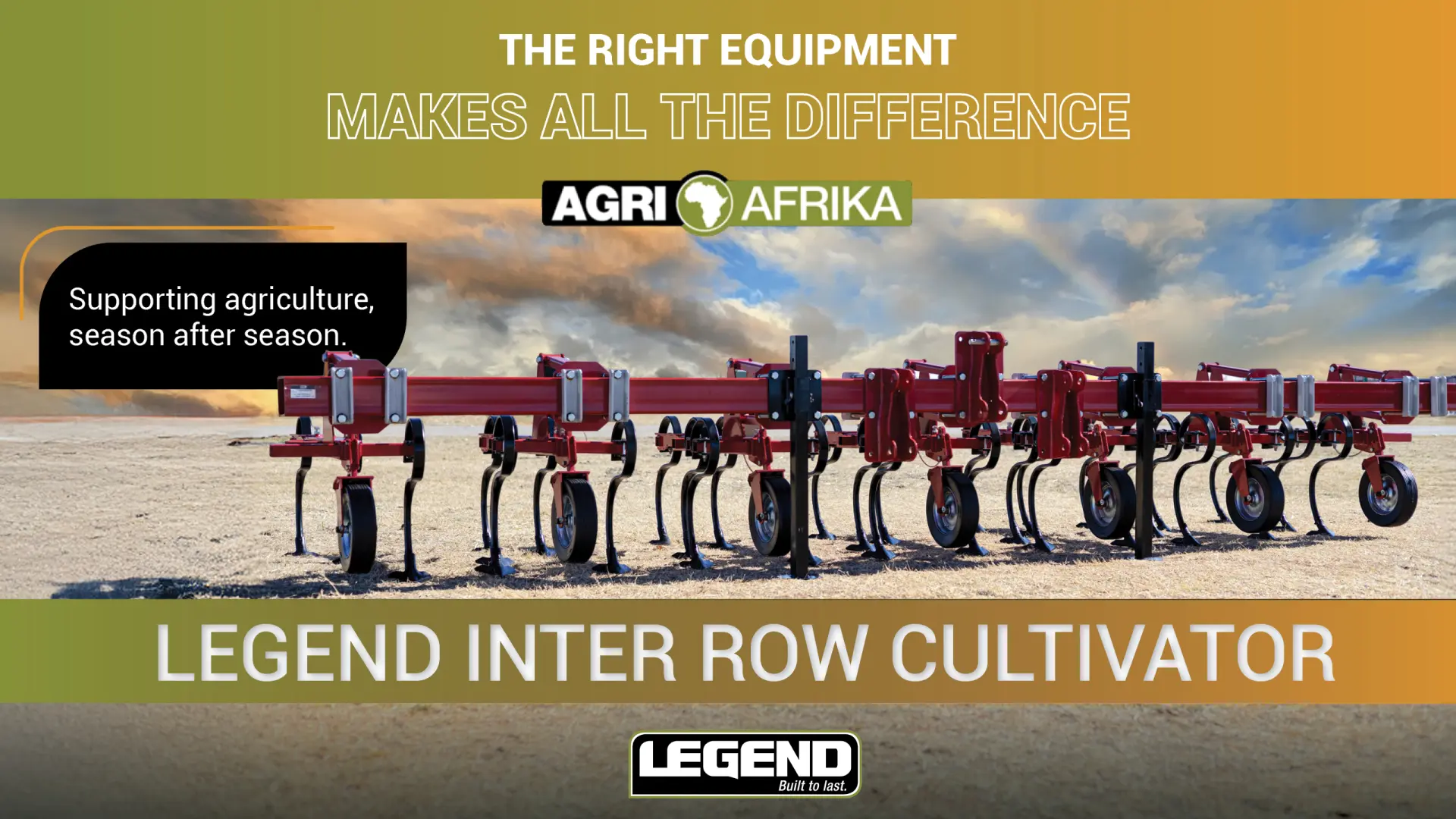 The right equipment makes all the difference | Legend Inter Row Cultivator | Agri Afrika