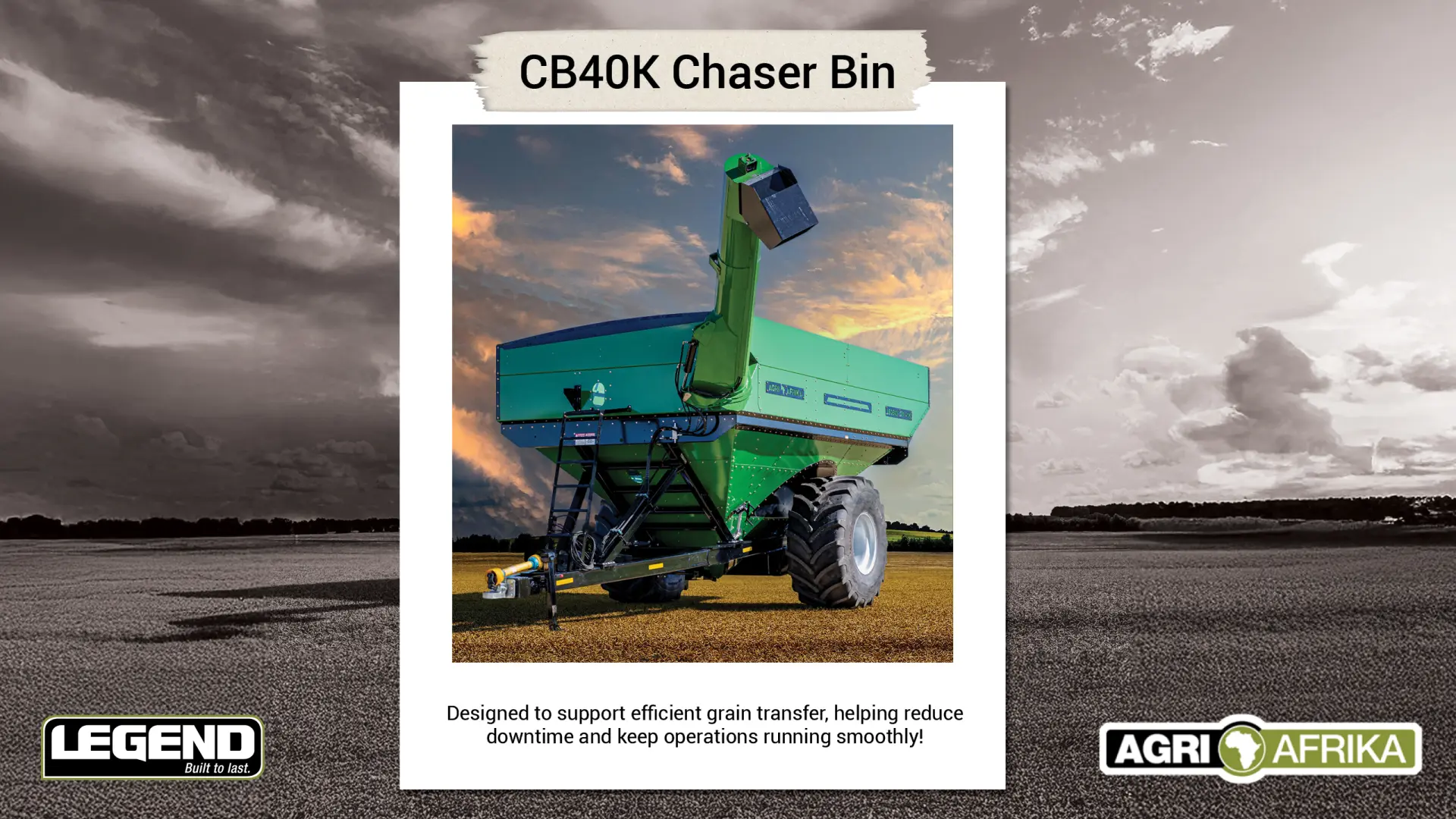 Streamline Your Grain Transfer with the CB40K Chaser Bin | Agri Afrika