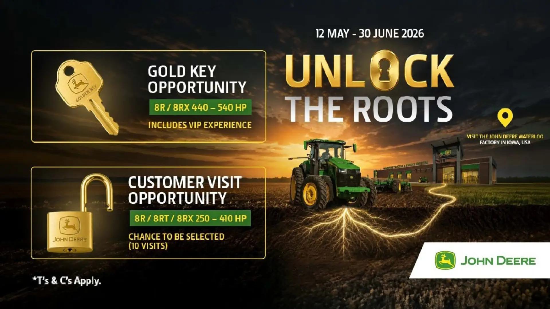 12 May - 30 June 2026 | Unlock the roots with John Deere