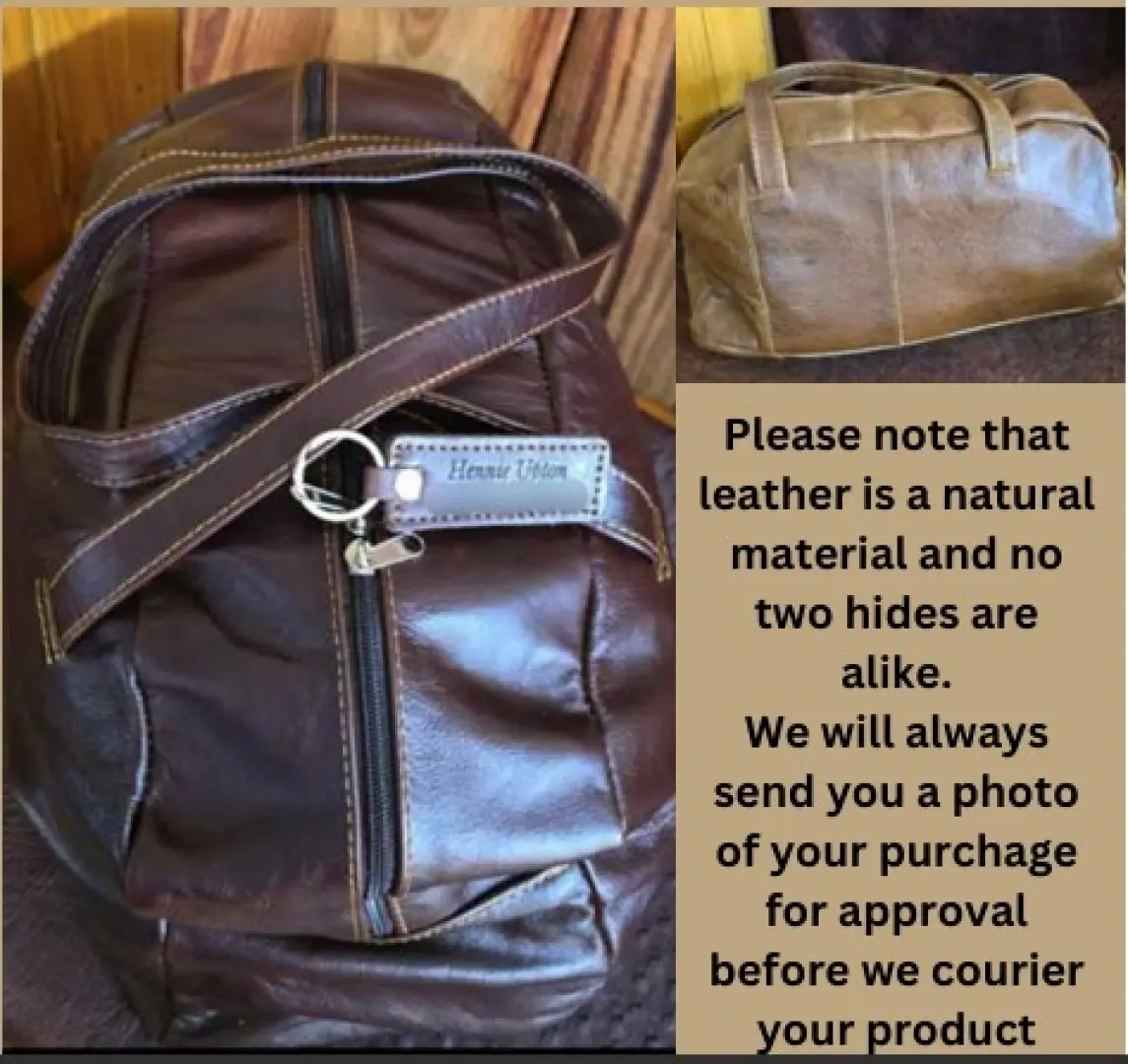 Leather Overnight Bag ±24×45×18cm | Available in: Brown and Tan | Outdoor Innovation