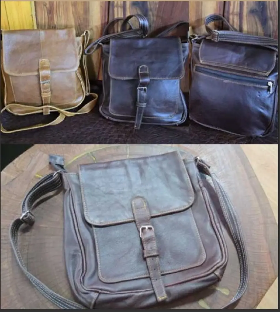 GENUINE LEATHER HIGH QUALITY BAG WITH ZIPS | ±30×26×7cm | Available in: Brown, Tan and Black | Outdoor Innovation