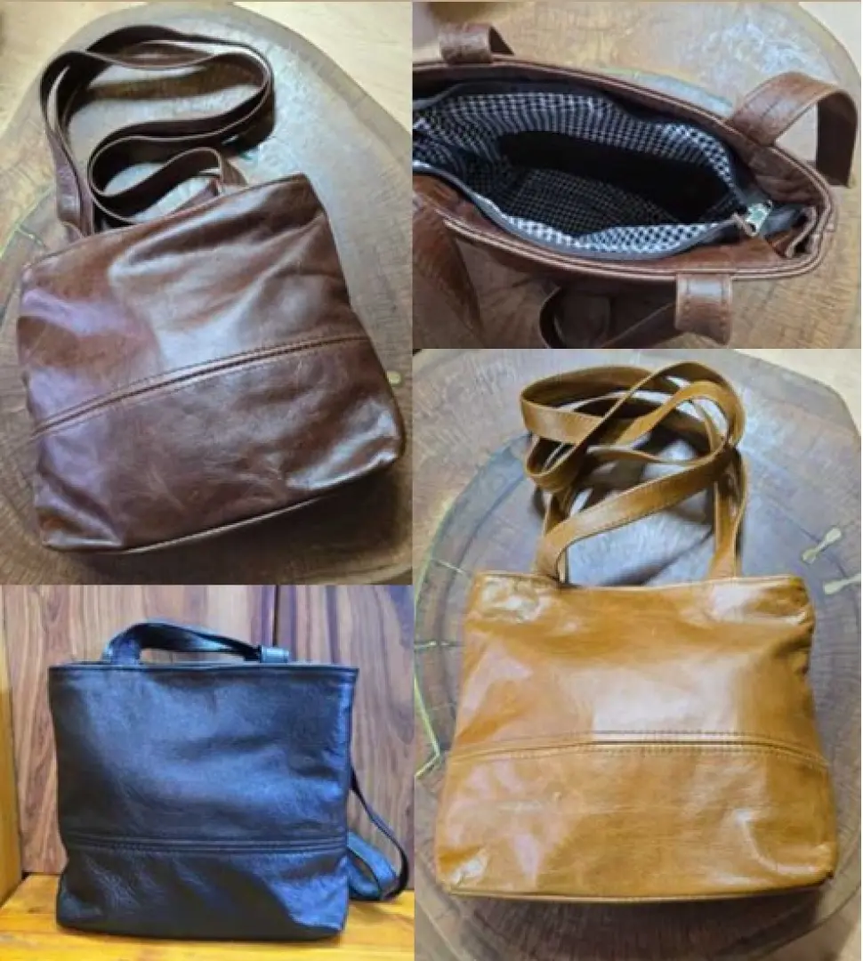 GENUINE LEATHER HIGH QUALITY HANDBAG WITH ZIPS | ±26×29×10cm | Available in: Brown, Tan and Black | Outdoor Innovation