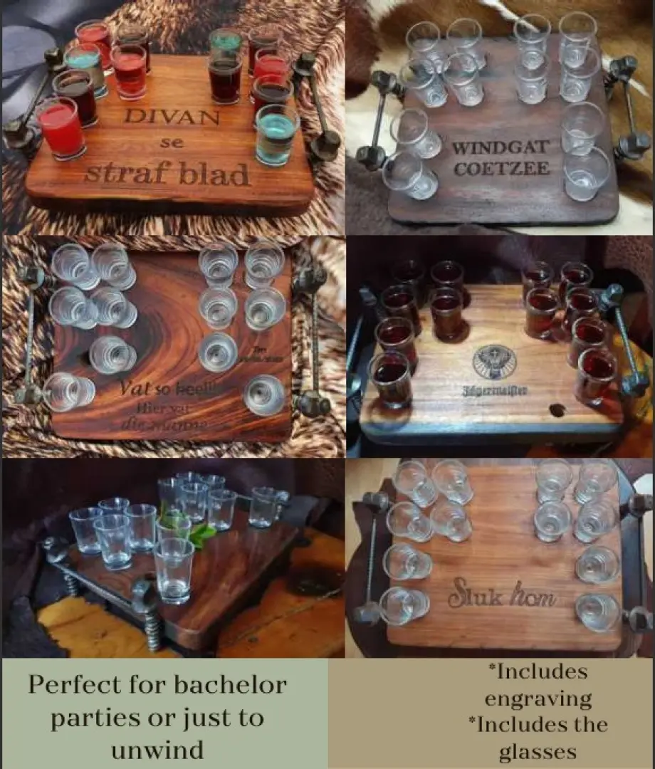 12 Glass Double Sleeper Wood Shooter Board | Perfect for bachelor parties or just to unwind | Outdoor Innovation