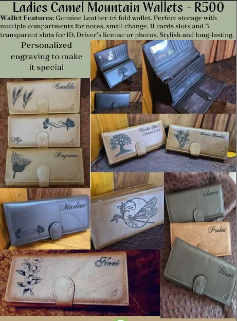 Ladies Leather Wallets – ±21×10×3cm | Genuine Leather tri fold wallet | Outdoor Innovation