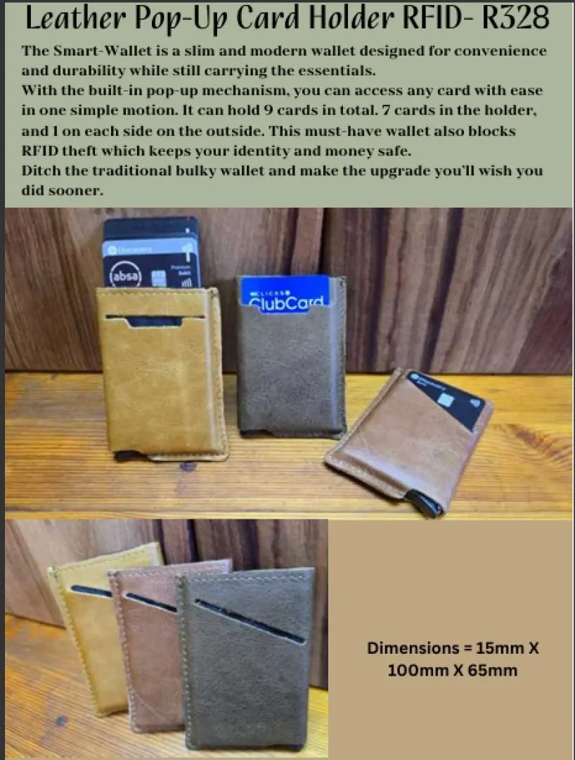 Leather Pop-Up Card Holder RFID | The Smart-Wallet | Outdoor Innovation