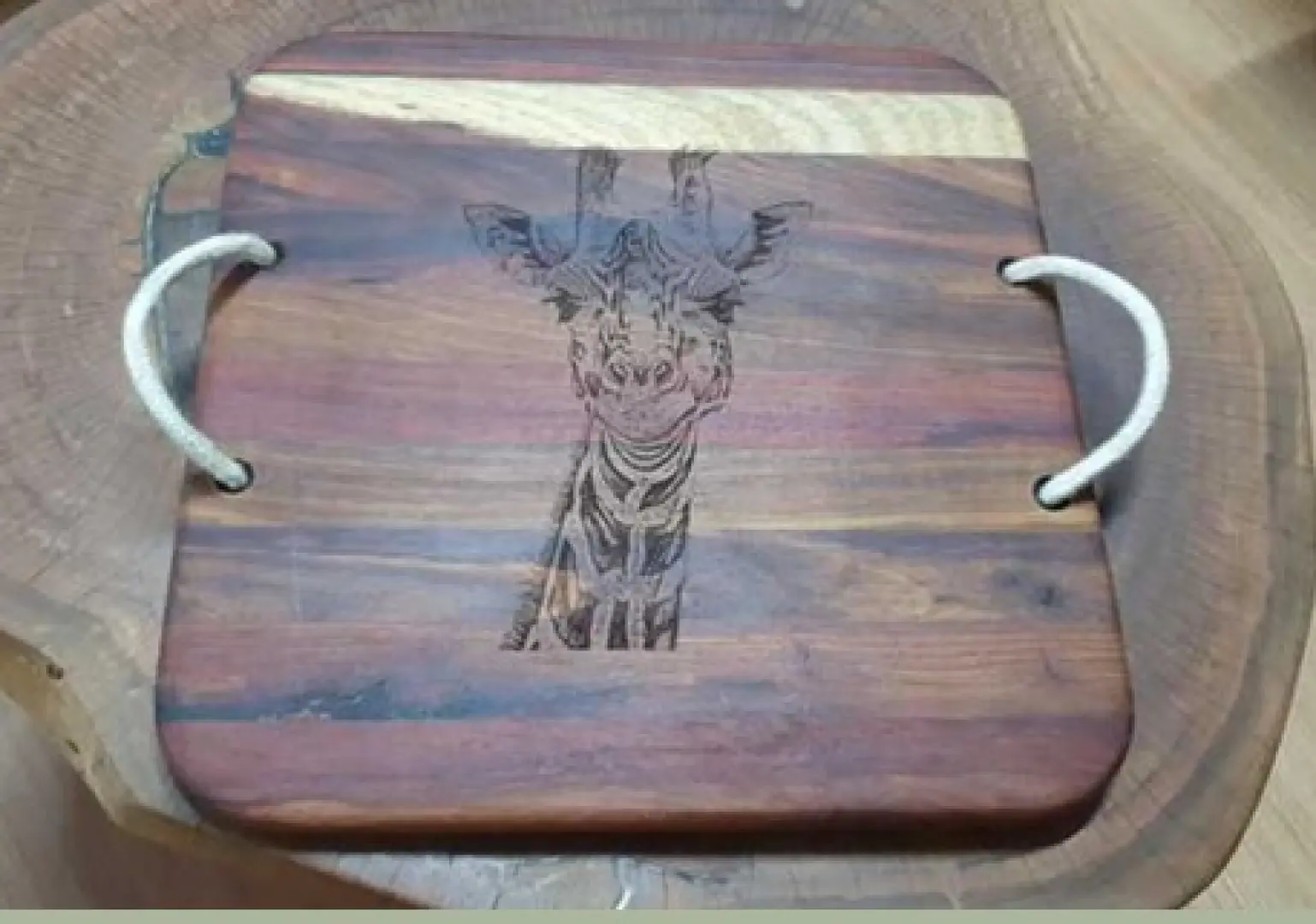 Kiaat Square Board with rope handles | 330mm x 22mm | Outdoor Innovation
