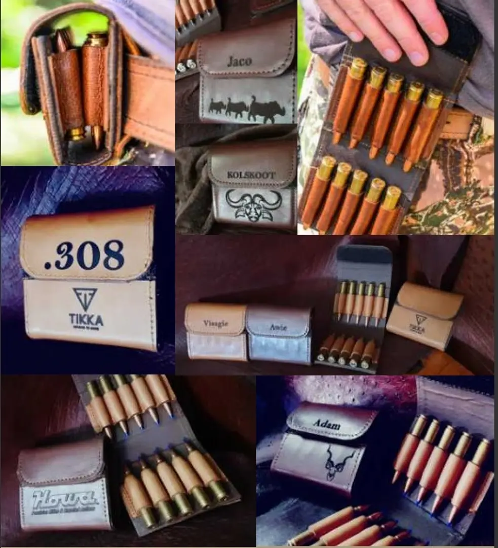 Leather Ammo pouch with flap that hold 5 + 5 = 10 rounds | Outdoor Innovation
