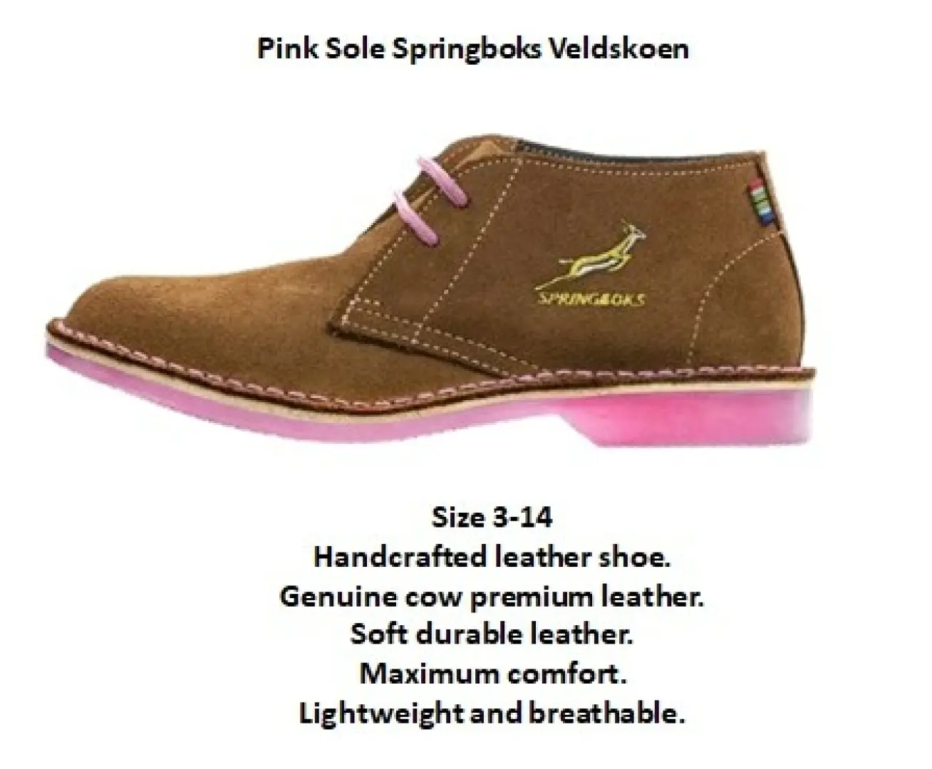 The Pink Sole Springboks Veldskoen | Outdoor Innovation
