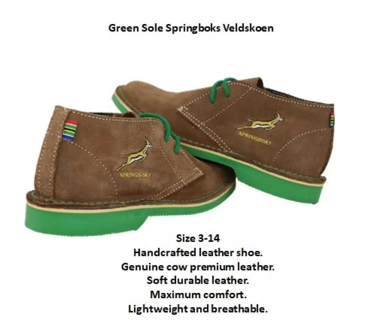 Green Sole Springboks Veldskoen | Outdoor Innovation