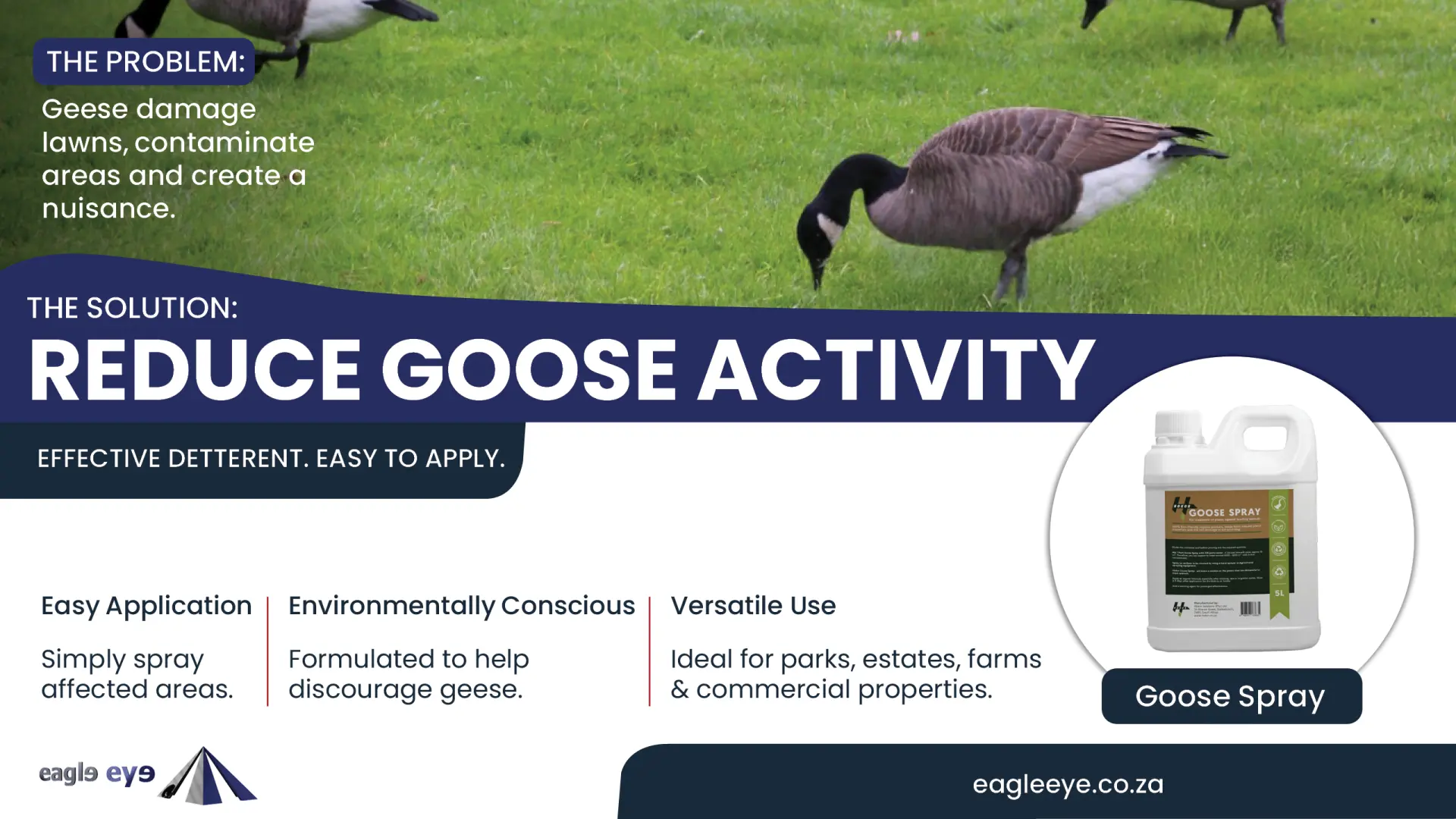 Goose Spray 1L | Eco-Friendly Solution to Protect Your Plants | Eagle Eye Bird Control