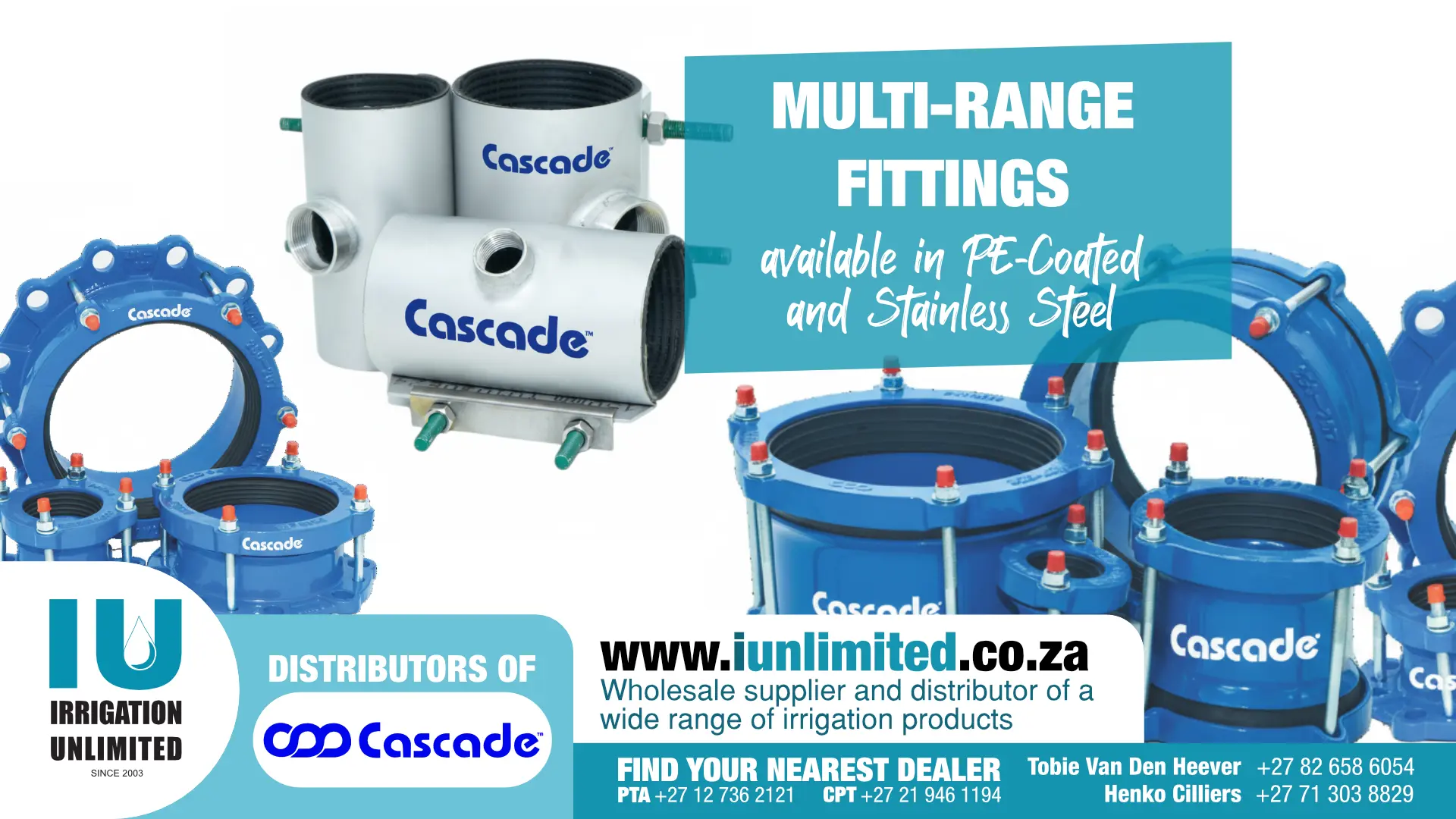 Cascade multi-range pipe fittings | Irrigation Unlimited