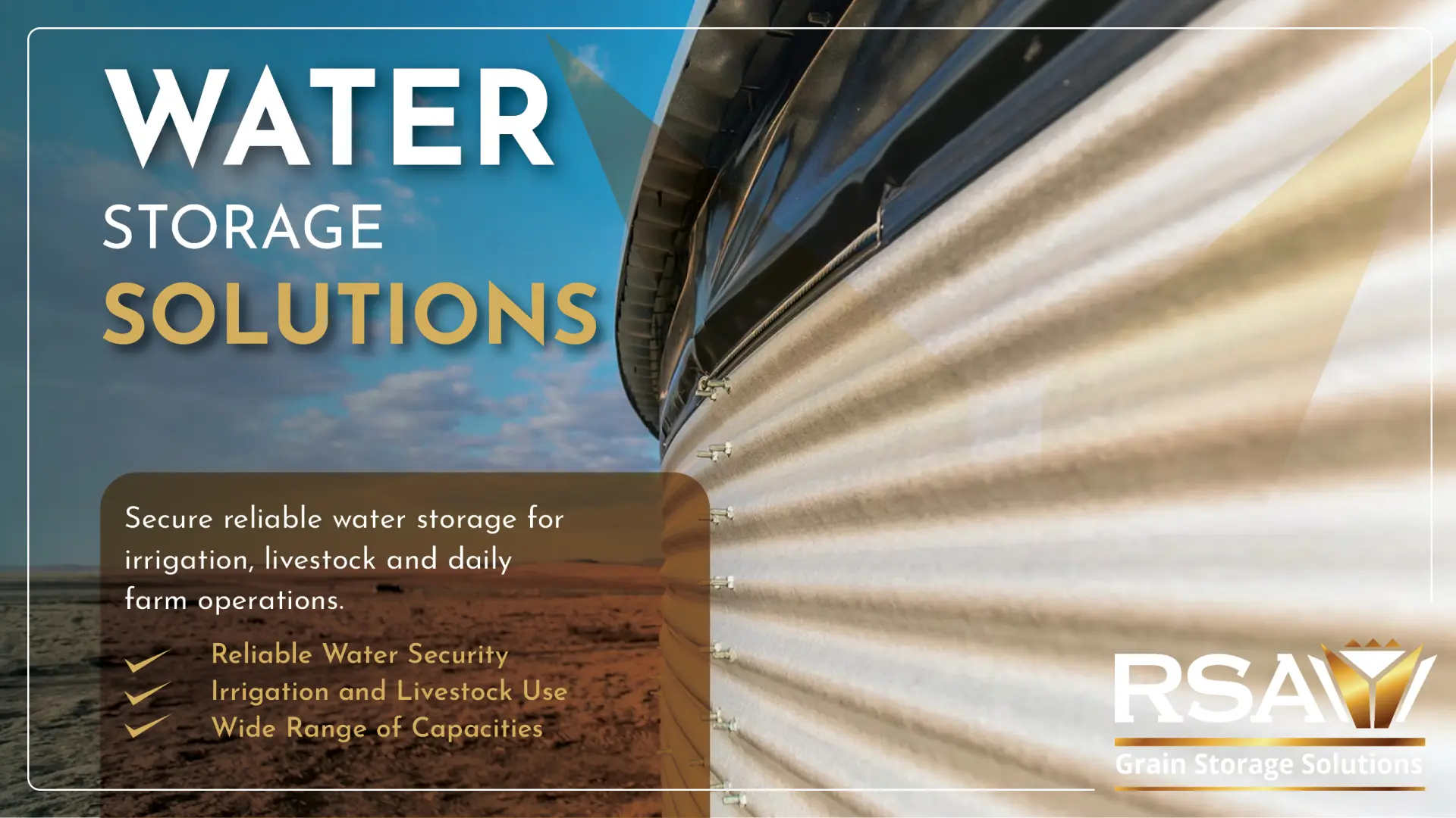 Water storage solutions | Resevoirs &amp; dam liners | RSA Grain Storage Solutions
