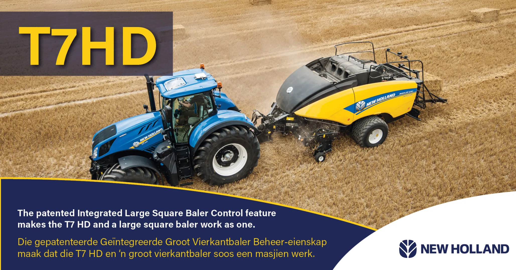 Large square baler control feature makes the T7 HD and a large square baler work as one