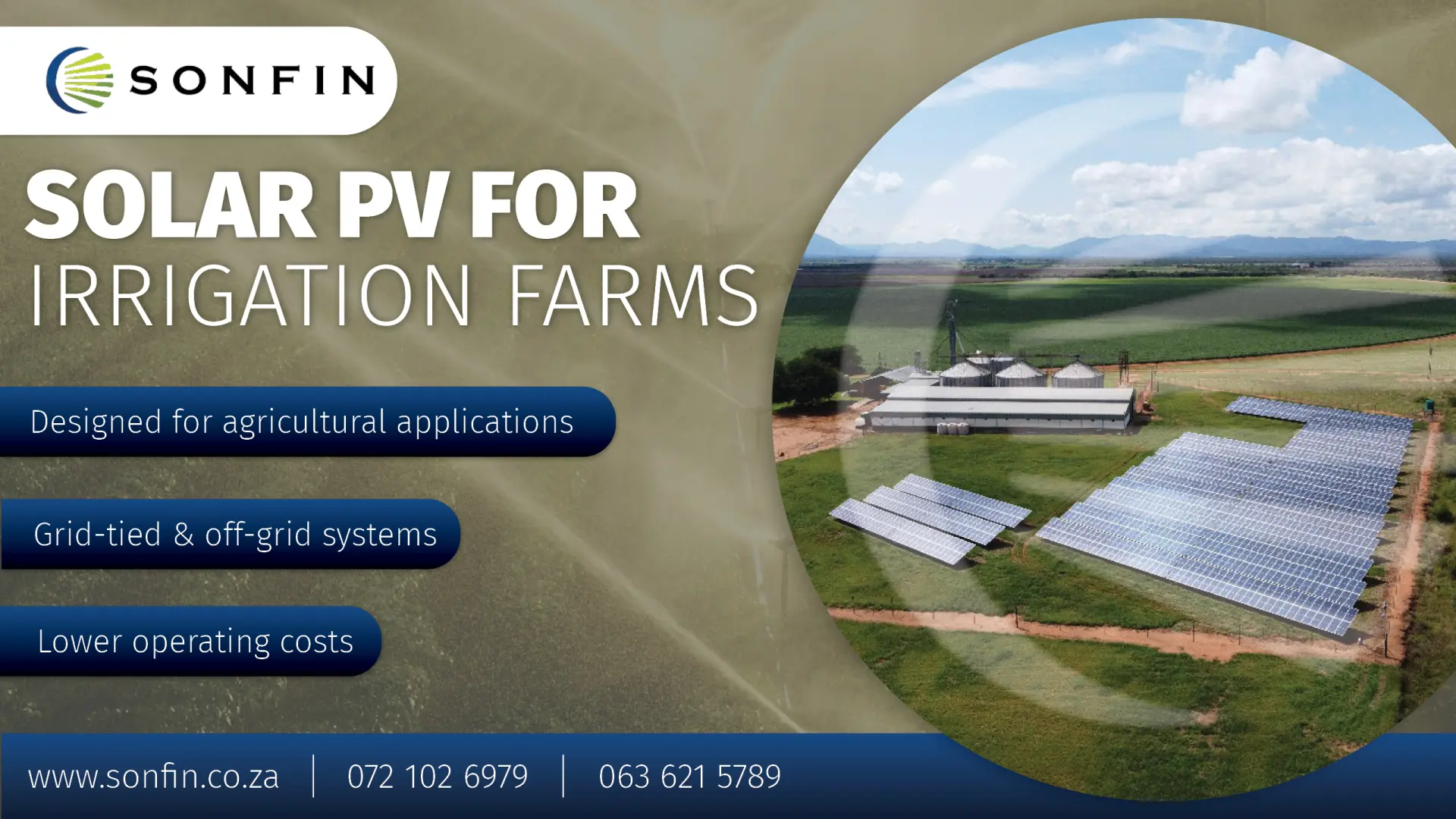 Solar PV for irrigation farms | Designed for agricultural applications | SONFIN