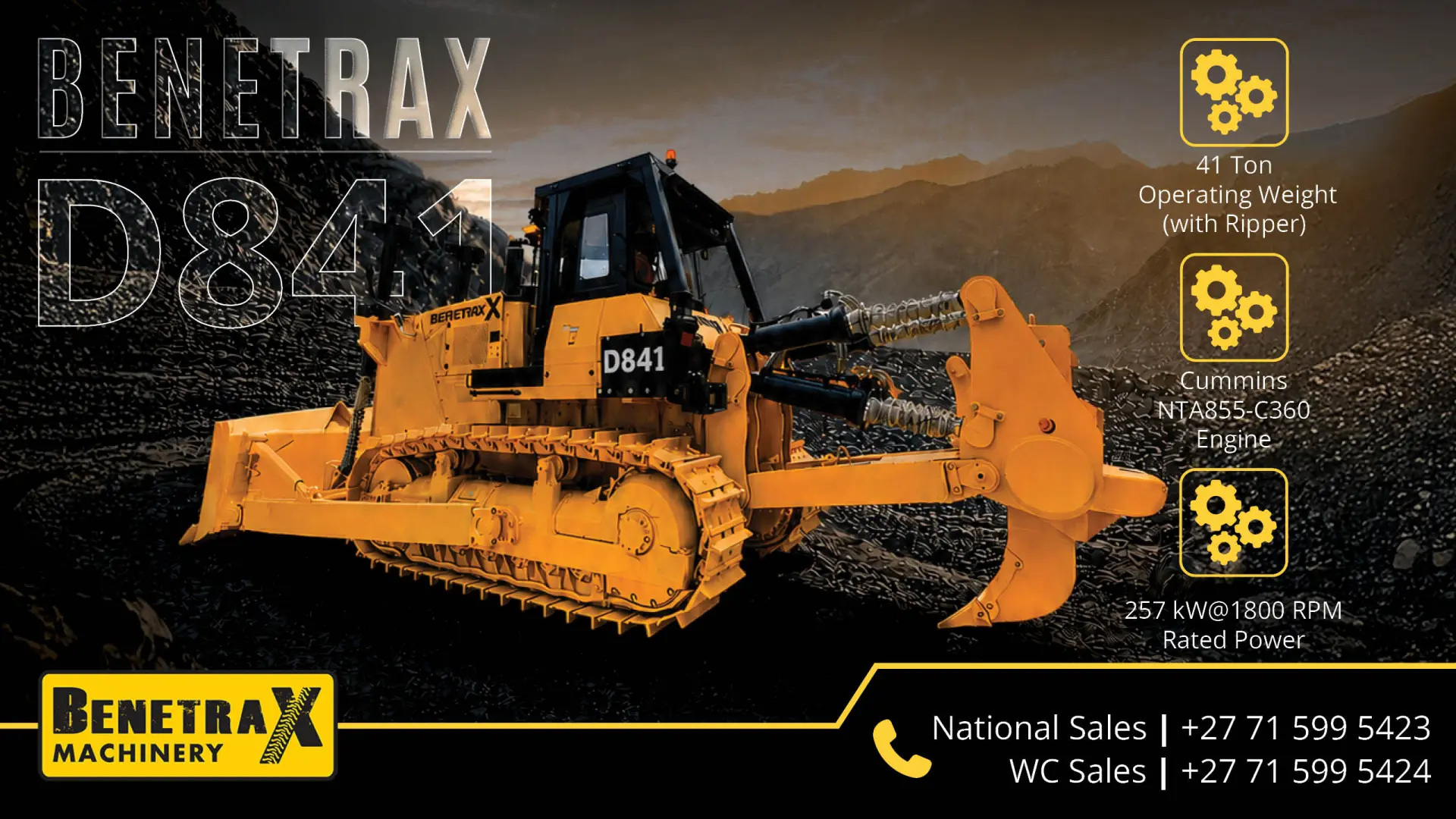 Benetrax D841 Bulldozer | Powerful 41-Ton crawler dozer for heavy-duty earthmoving