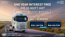 One year INTEREST FREE | JH6 33.460FT-AMT | FAW Trucks Southern Africa