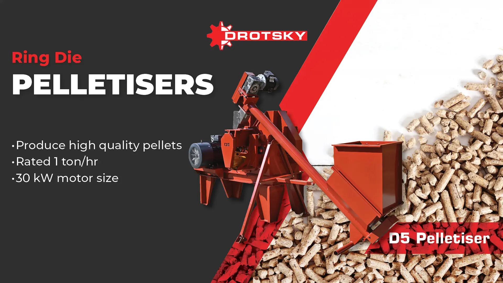 Ring die pelletisers | D5 Pelletiser | Drotsky