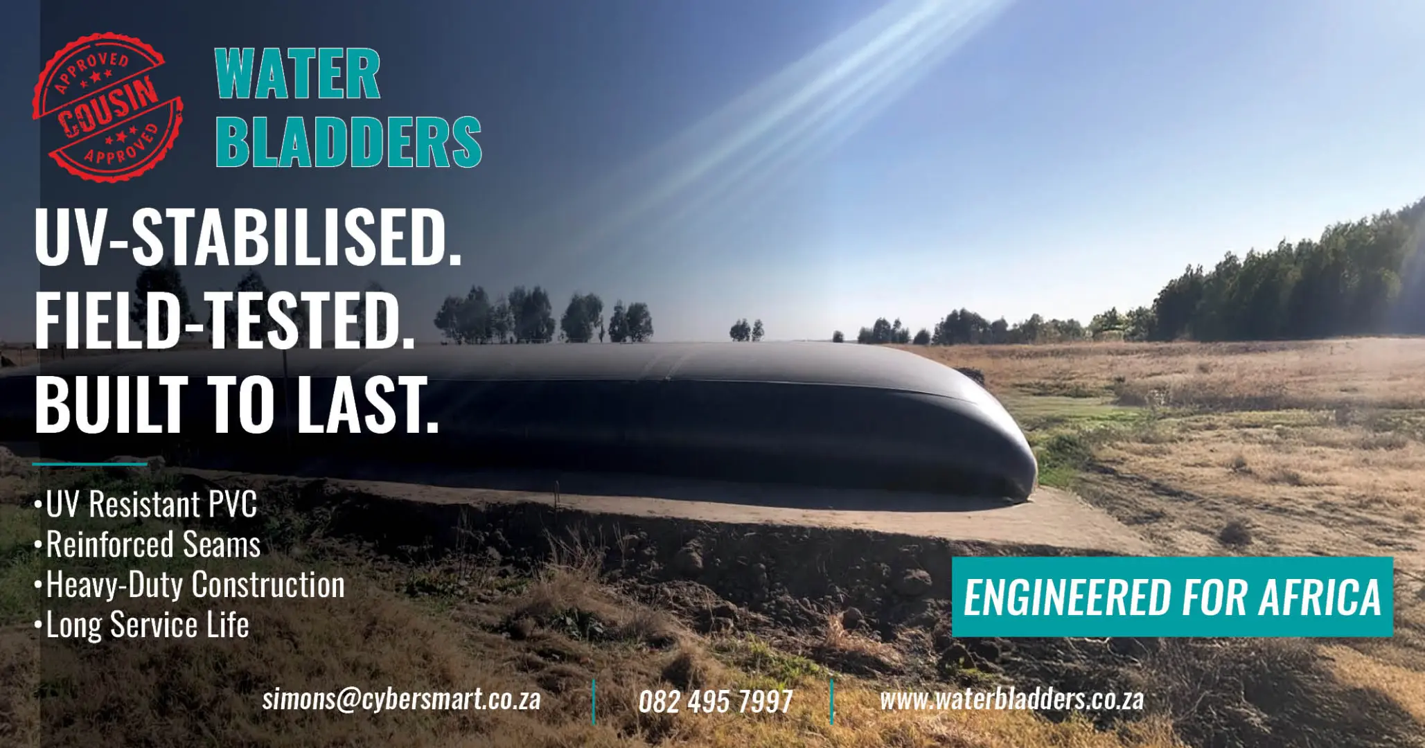 UV-stabilised water bladders | Heavy-duty flexible water storage engineered for Africa