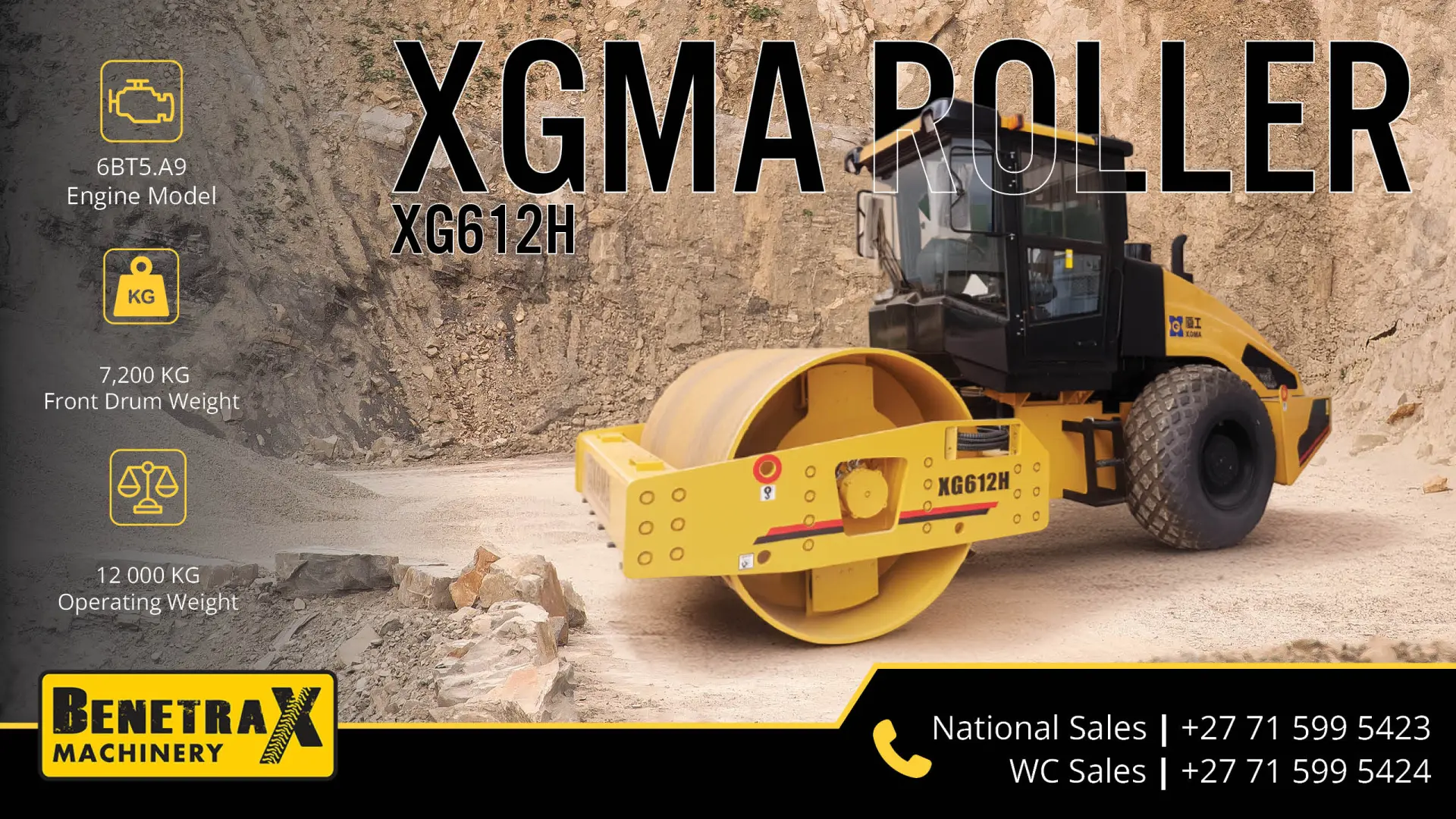 XGMA XG612H roller | Powerful compaction for roads, construction &amp; earthworks | Benetrax Machinery