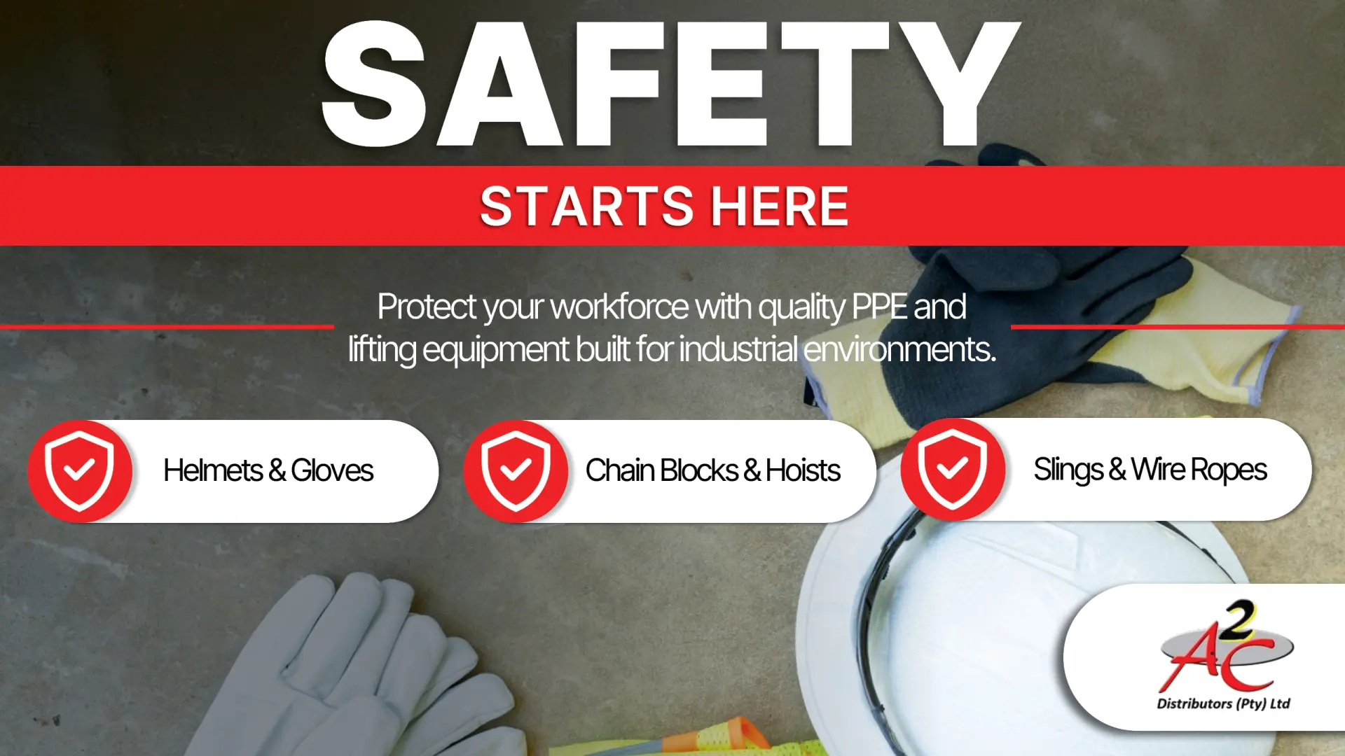 Quality PPE &amp; lifting equipment for industrial workplaces | A2C Distributors