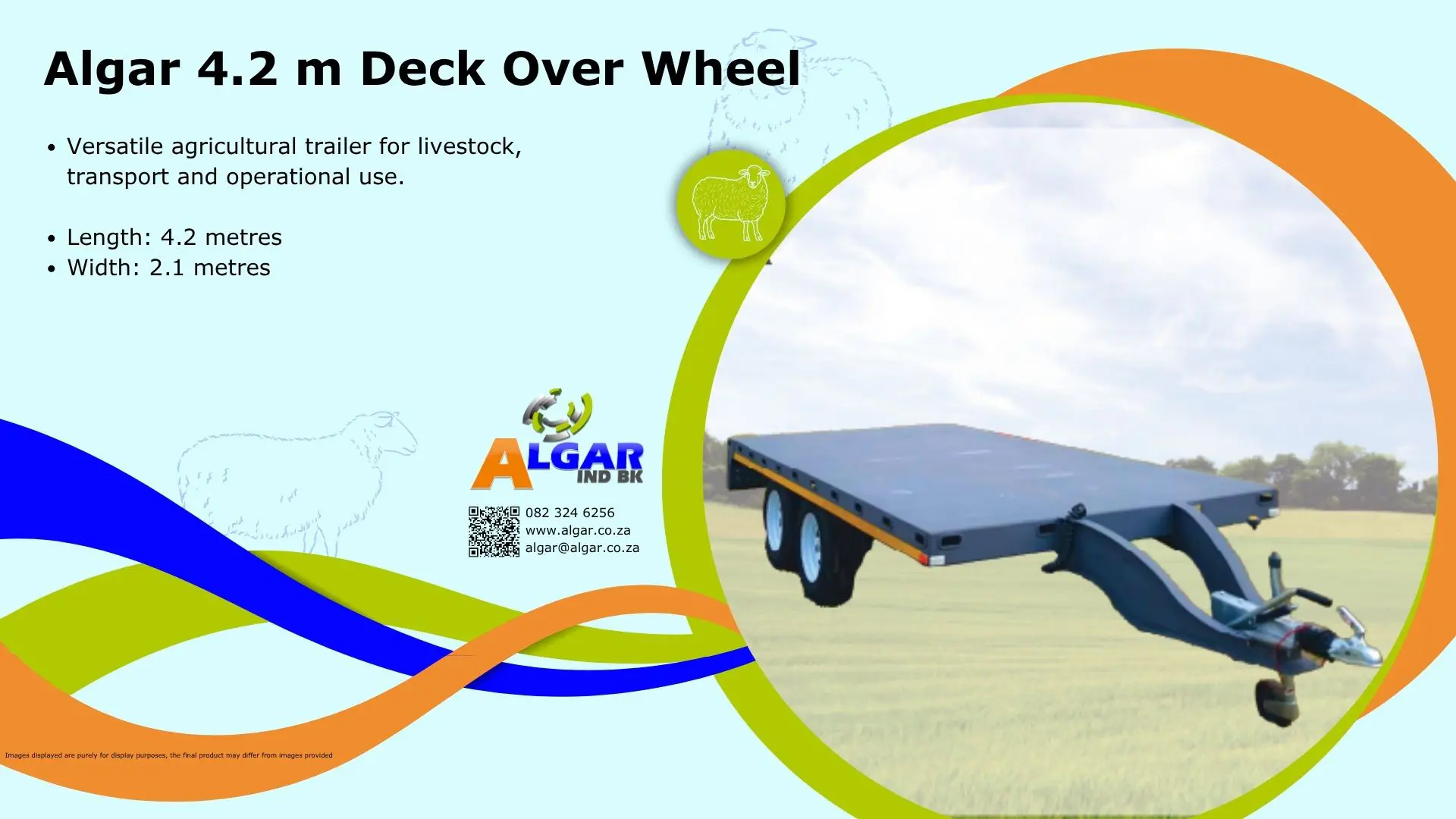 Algar 4.2 m deck over wheel trailer | Algar 4.2 m platbak-sleepwa