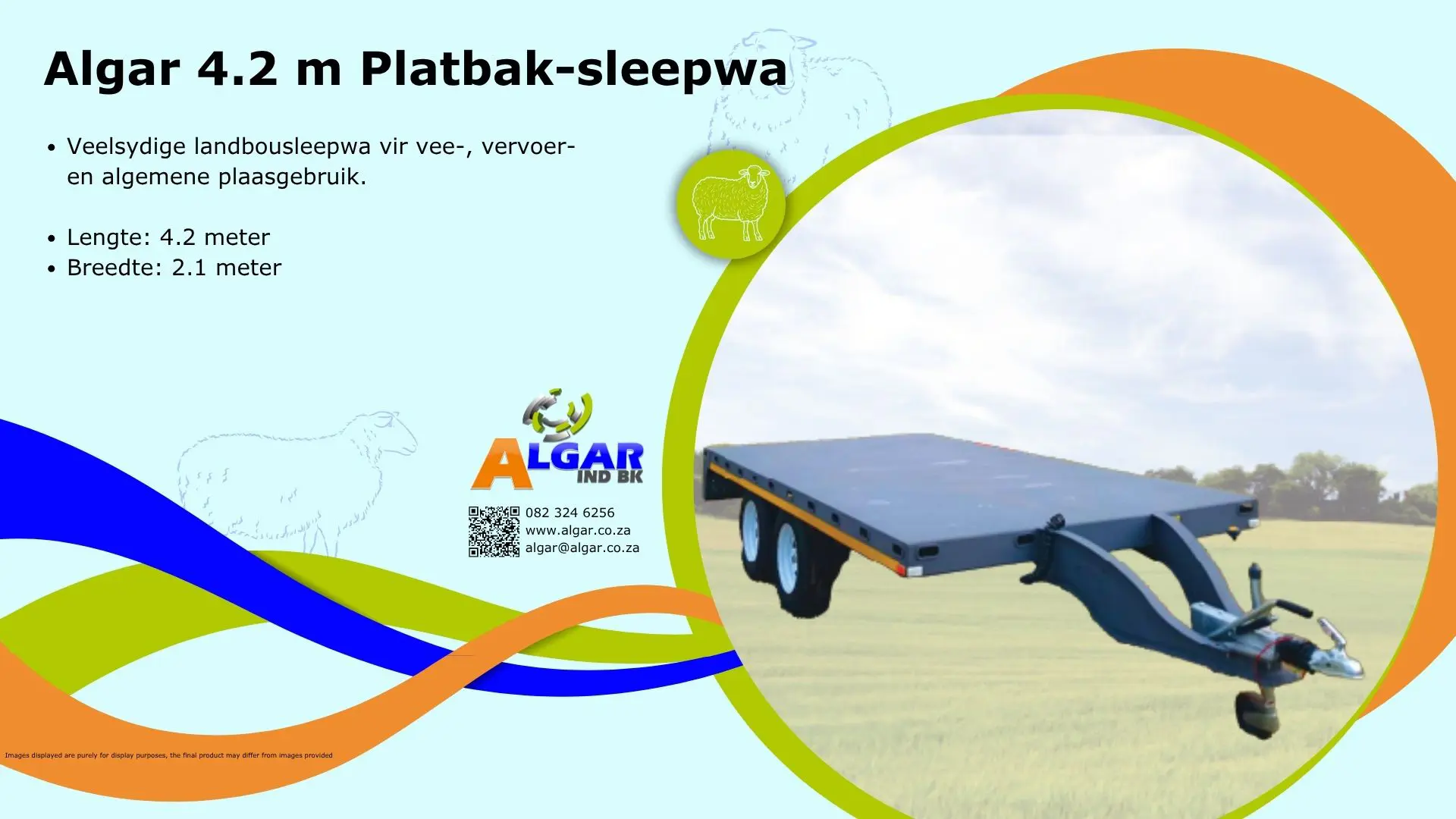 Algar 4.2 m deck over wheel trailer | Algar 4.2 m platbak-sleepwa