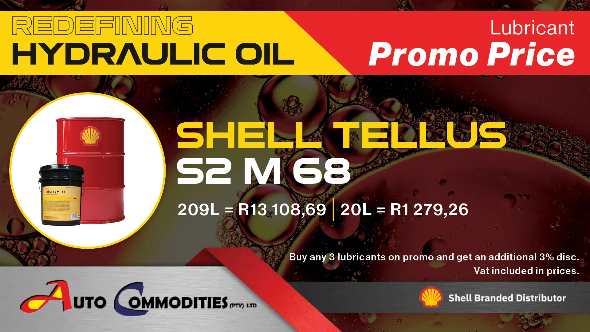 Buy any 3 promotional lubricants and receive an additional 3% discount | Auto Commodities